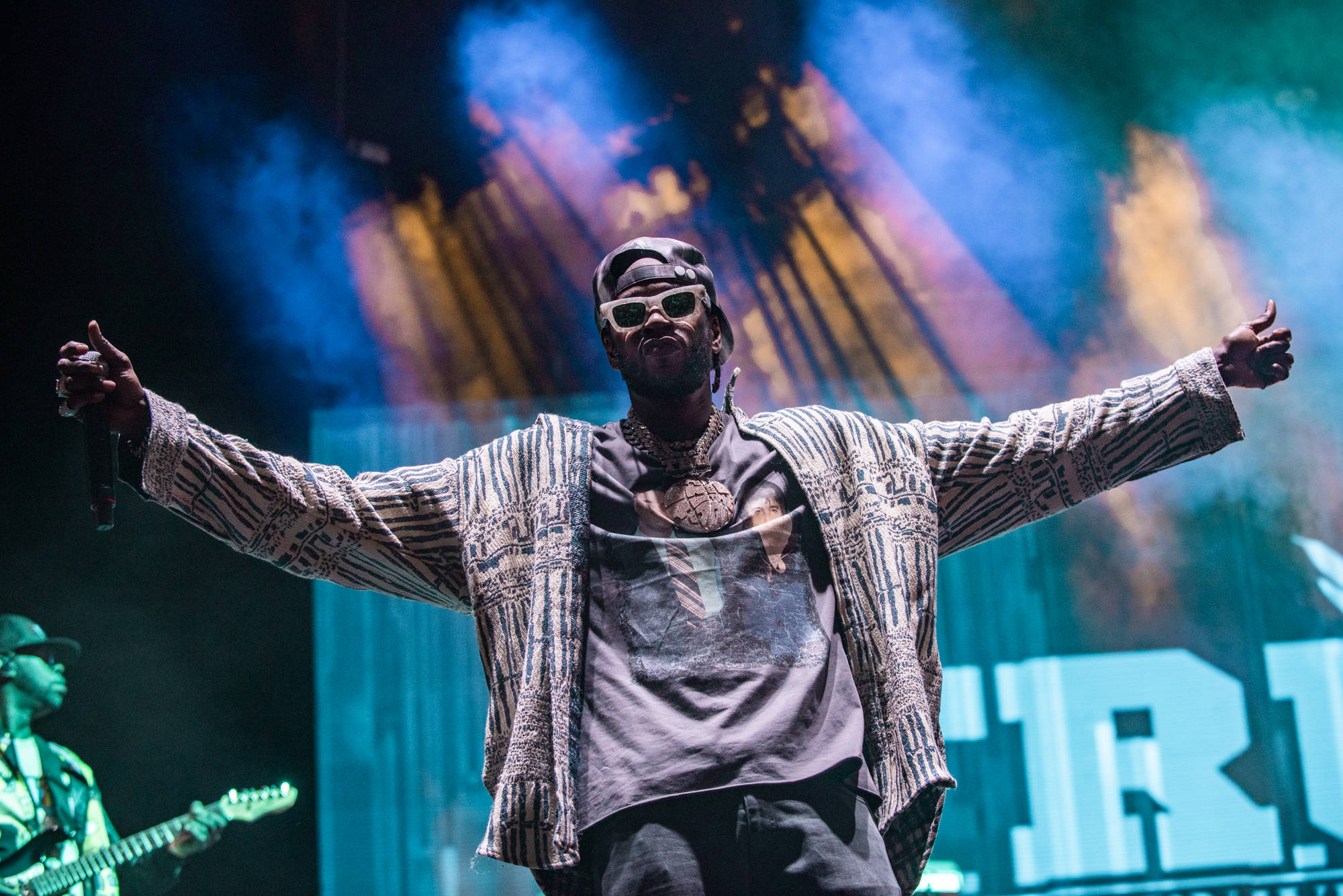 2 Chainz, 2019 Adult Swim Fest, blue and orange spotlights, Full HD Desktop Wallpaper