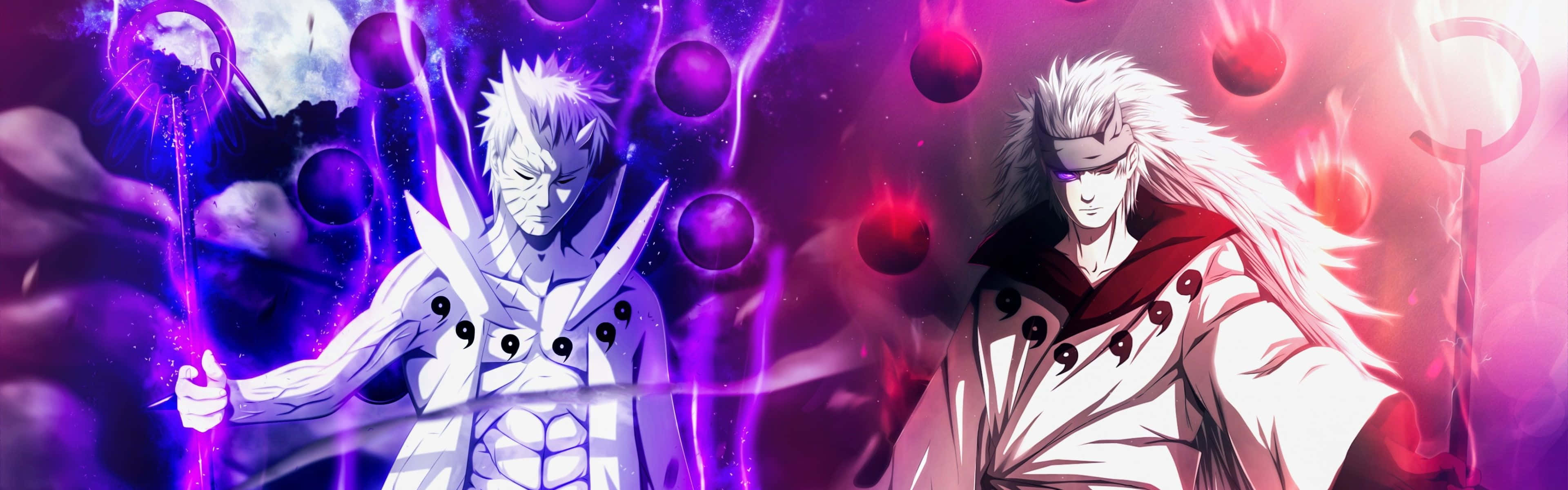 Ultra HD Dual Monitor, anime warriors, cosmic battlefield, 4K Desktop Wallpaper