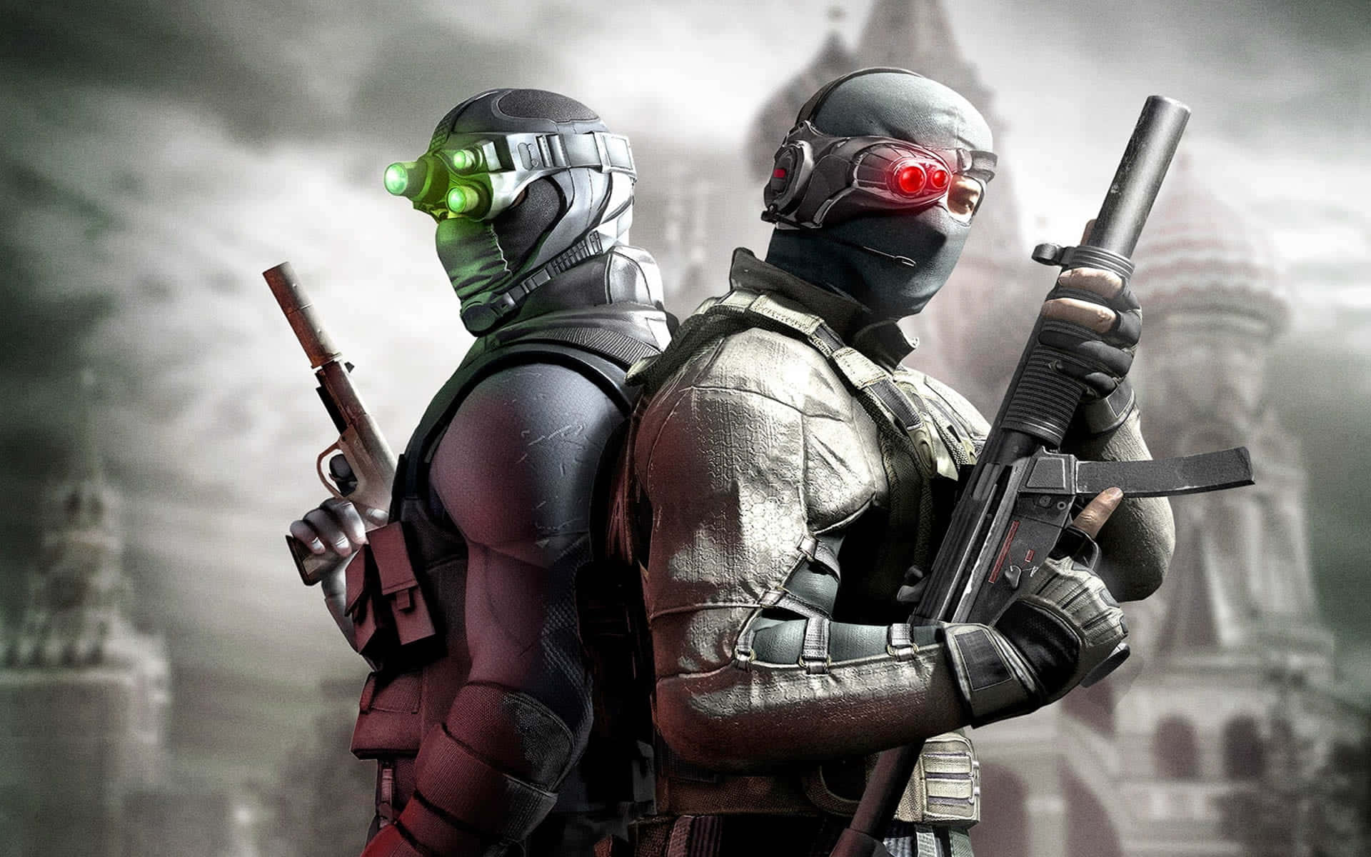 2 Player Games, masked soldiers, glowing eyes, Full HD Desktop Wallpaper