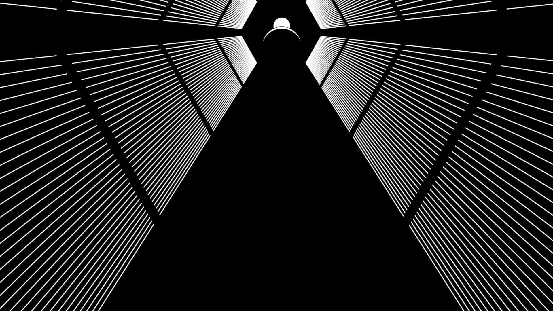 2001 A Space Odyssey, black and white, abstract tunnel, Full HD Desktop Wallpaper