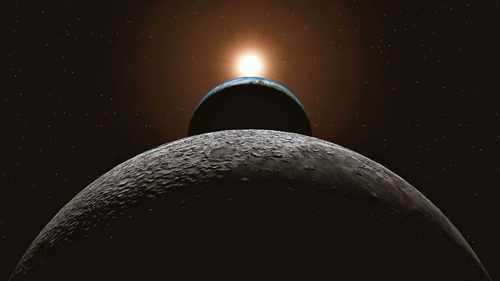 2001 A Space Odyssey, Earth, cratered moon, HD Desktop Wallpaper