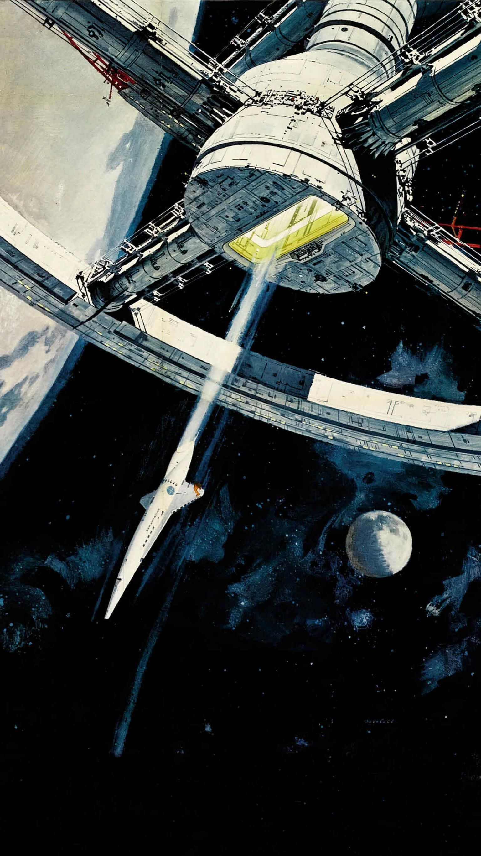 2001 A Space Odyssey, Odyssey, orbital station, 2K Phone Wallpaper