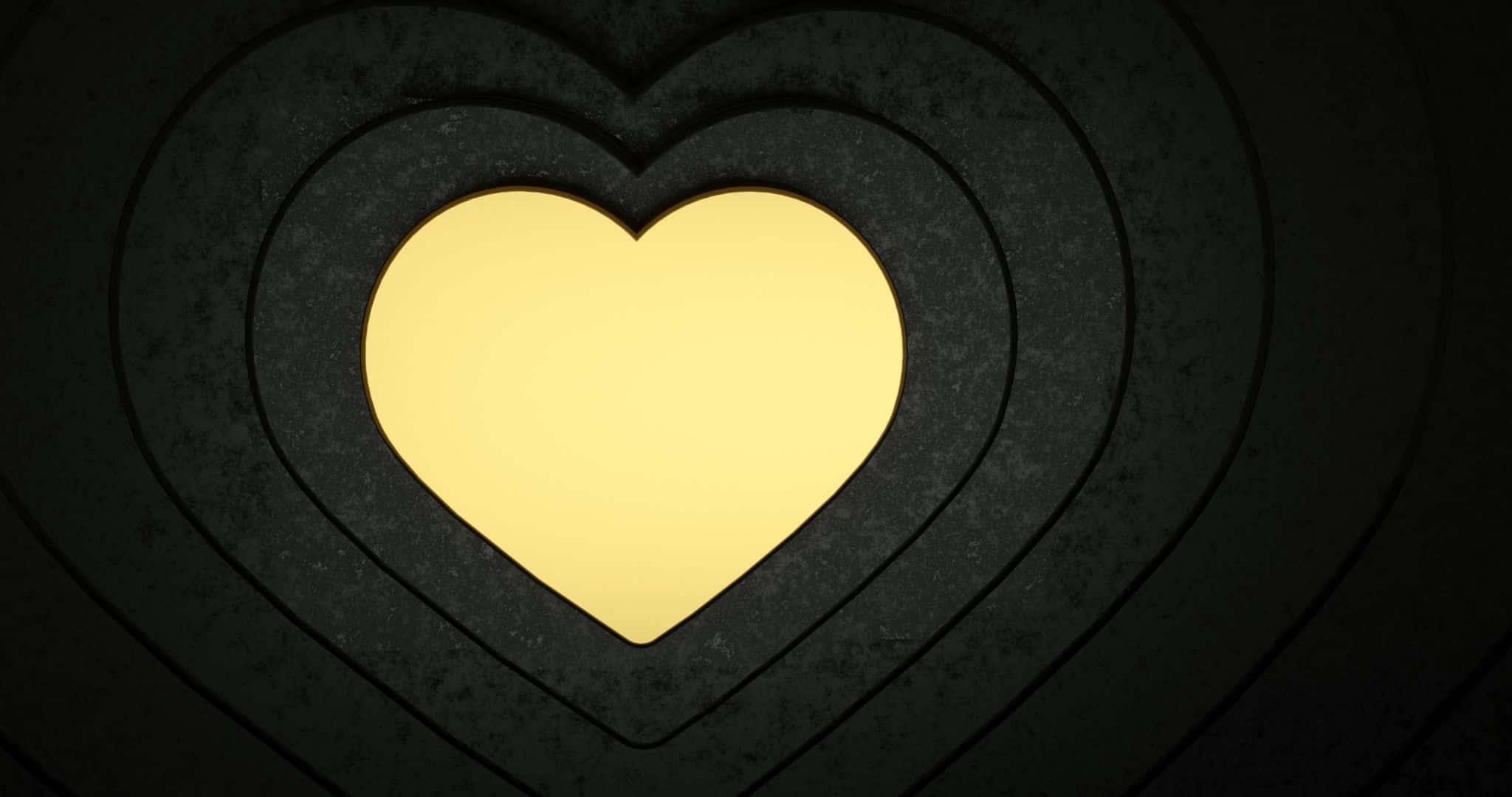 2048x1080, golden heart, dark heart cutouts, Full HD Desktop Wallpaper