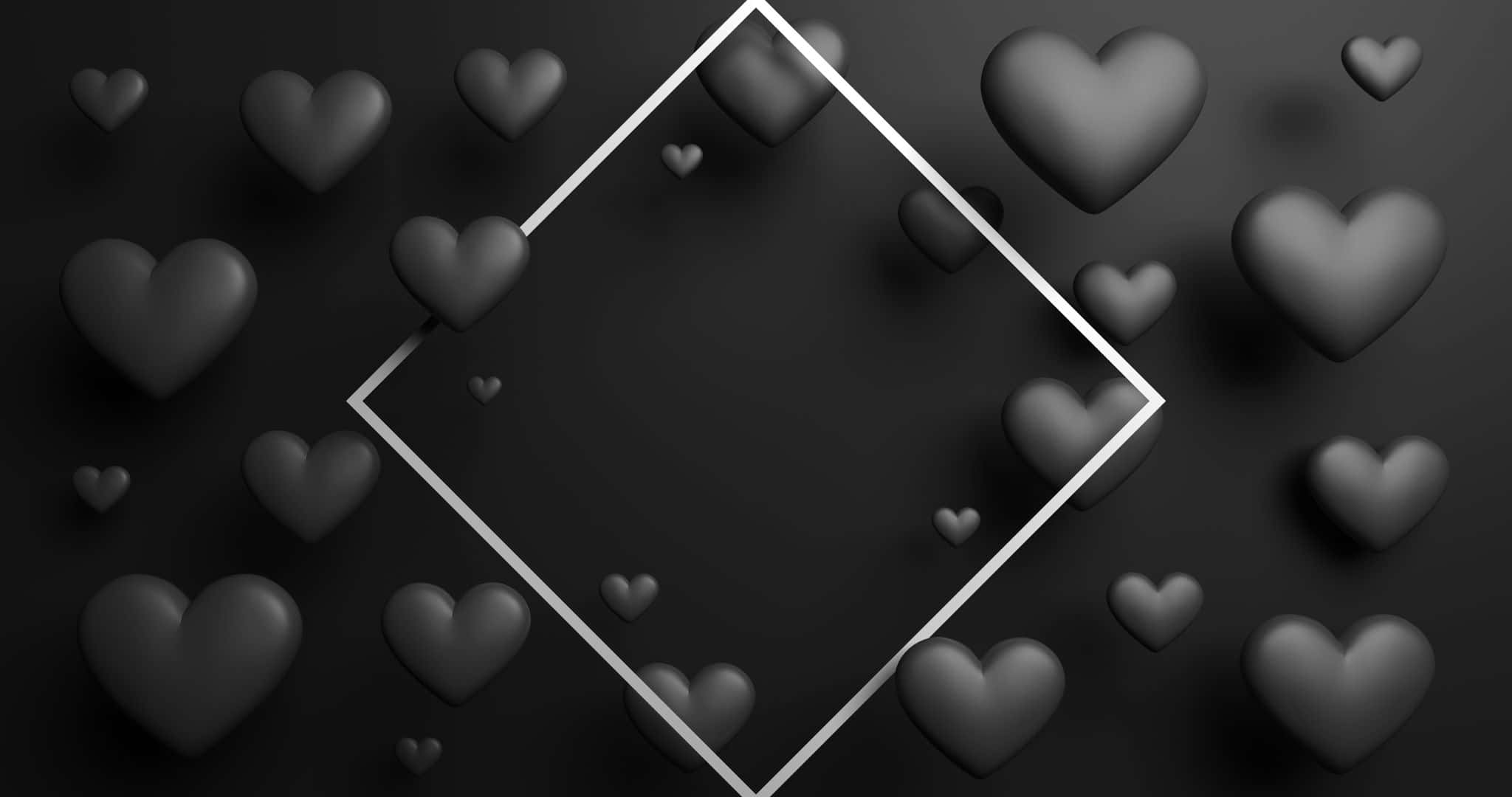 2048x1080, gray hearts, white diamond frame, Full HD Desktop Wallpaper