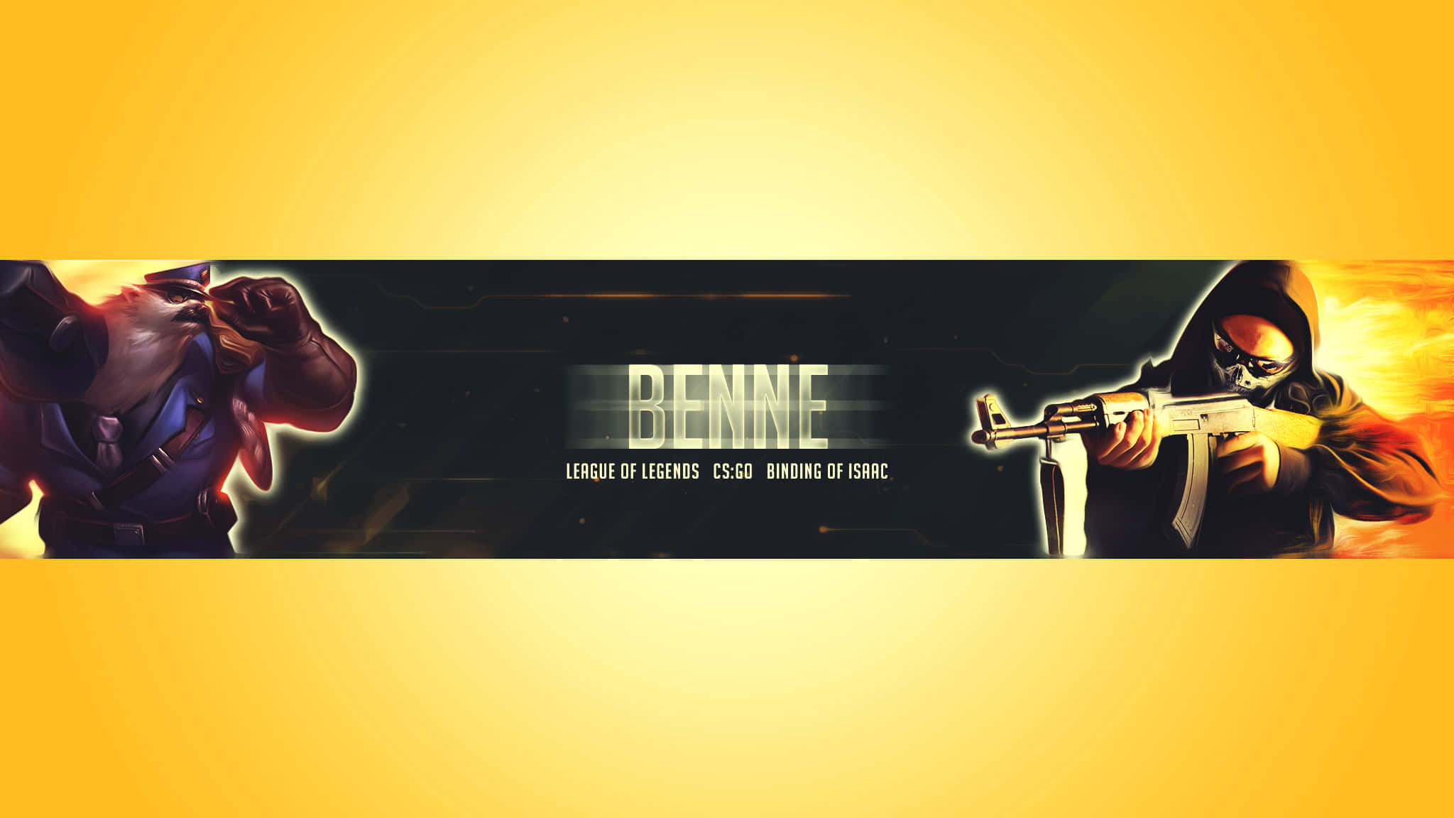 2048x1152 Banner, glowing title banner, gradient yellow background, Full HD Desktop Wallpaper