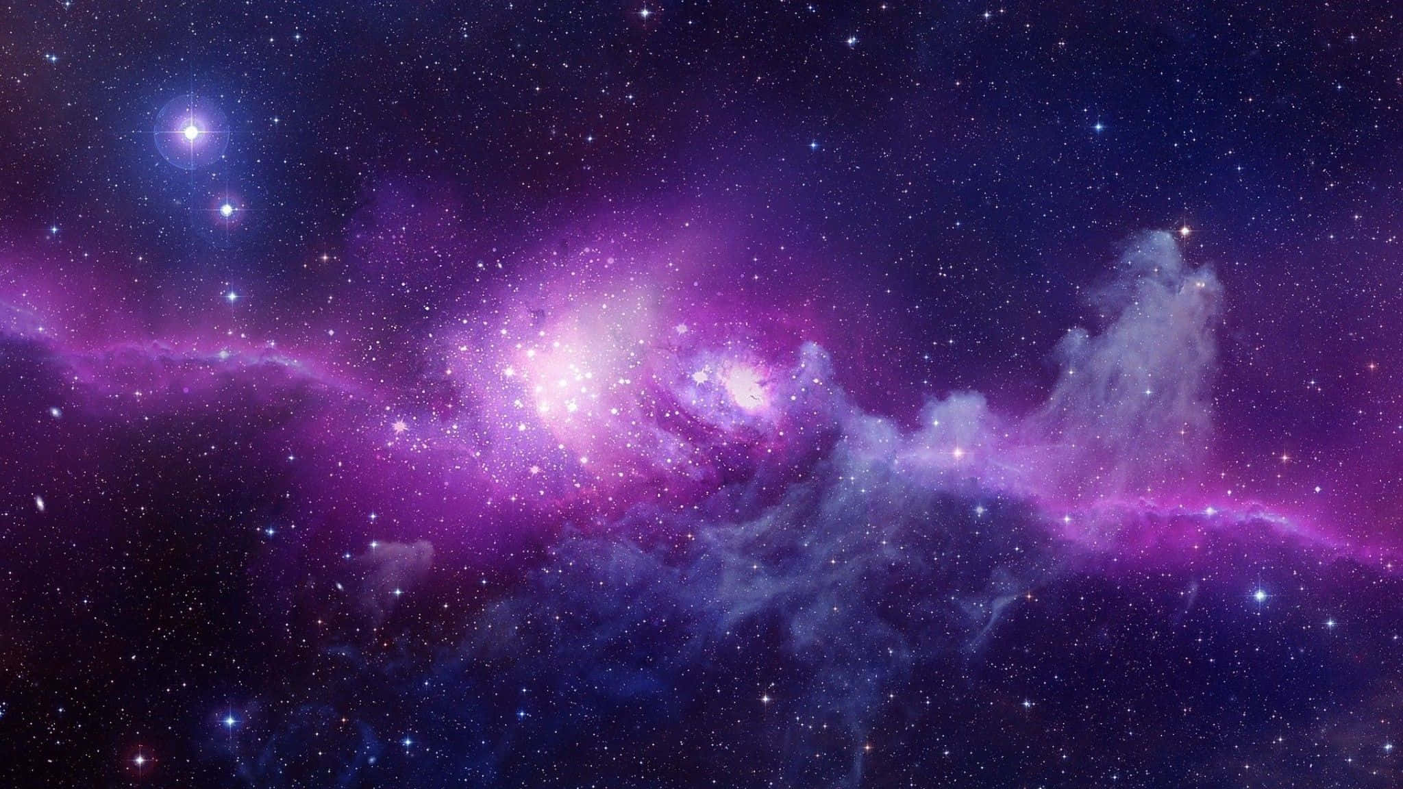 2048x1152 pixel, vibrant purple, blue nebula, Full HD Desktop Wallpaper