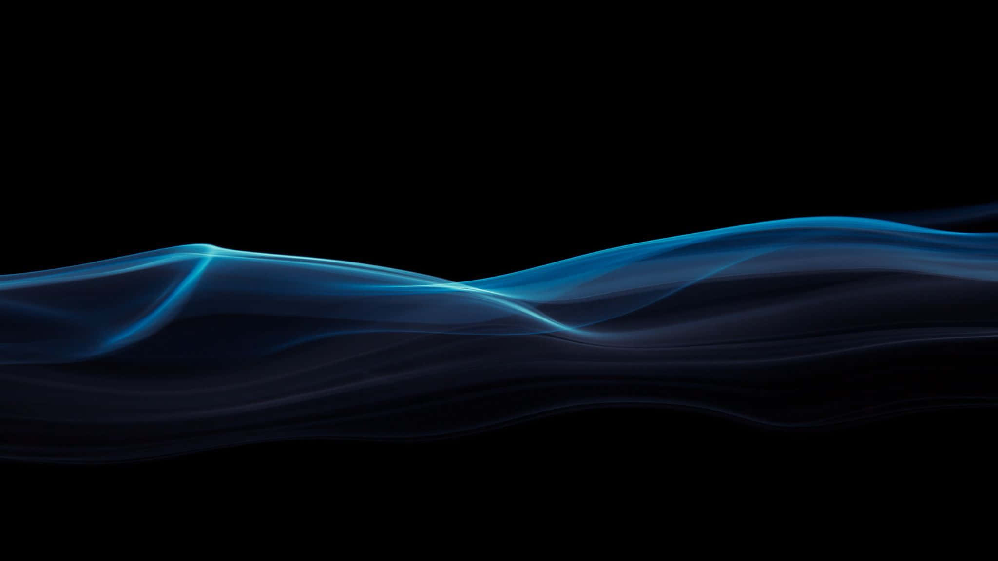 2048x1152 pixel, luminous blue wave, deep black void, Full HD Desktop Wallpaper
