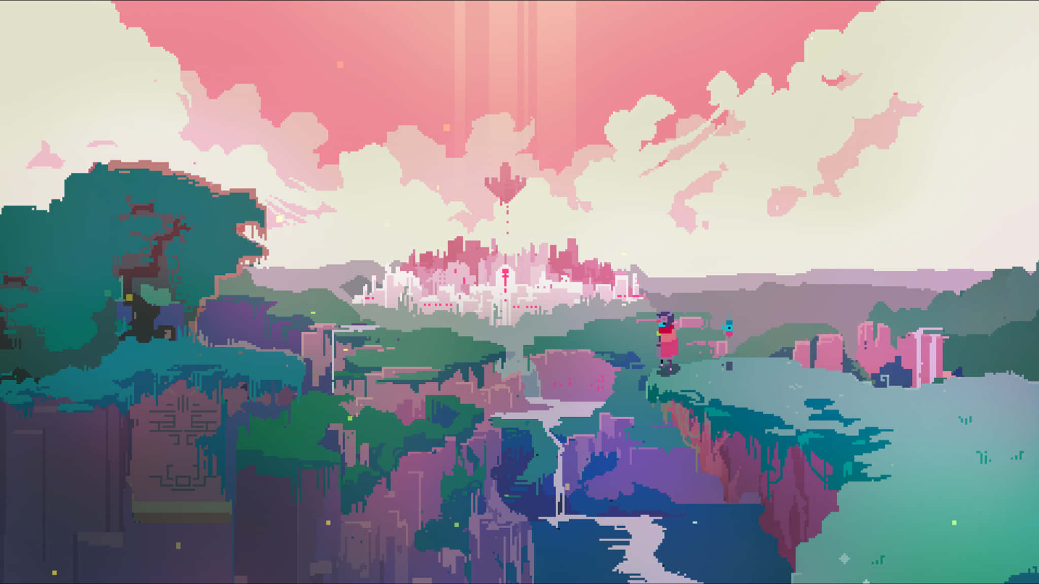 2048x1152 pixel, blue, pink, Full HD Desktop Wallpaper