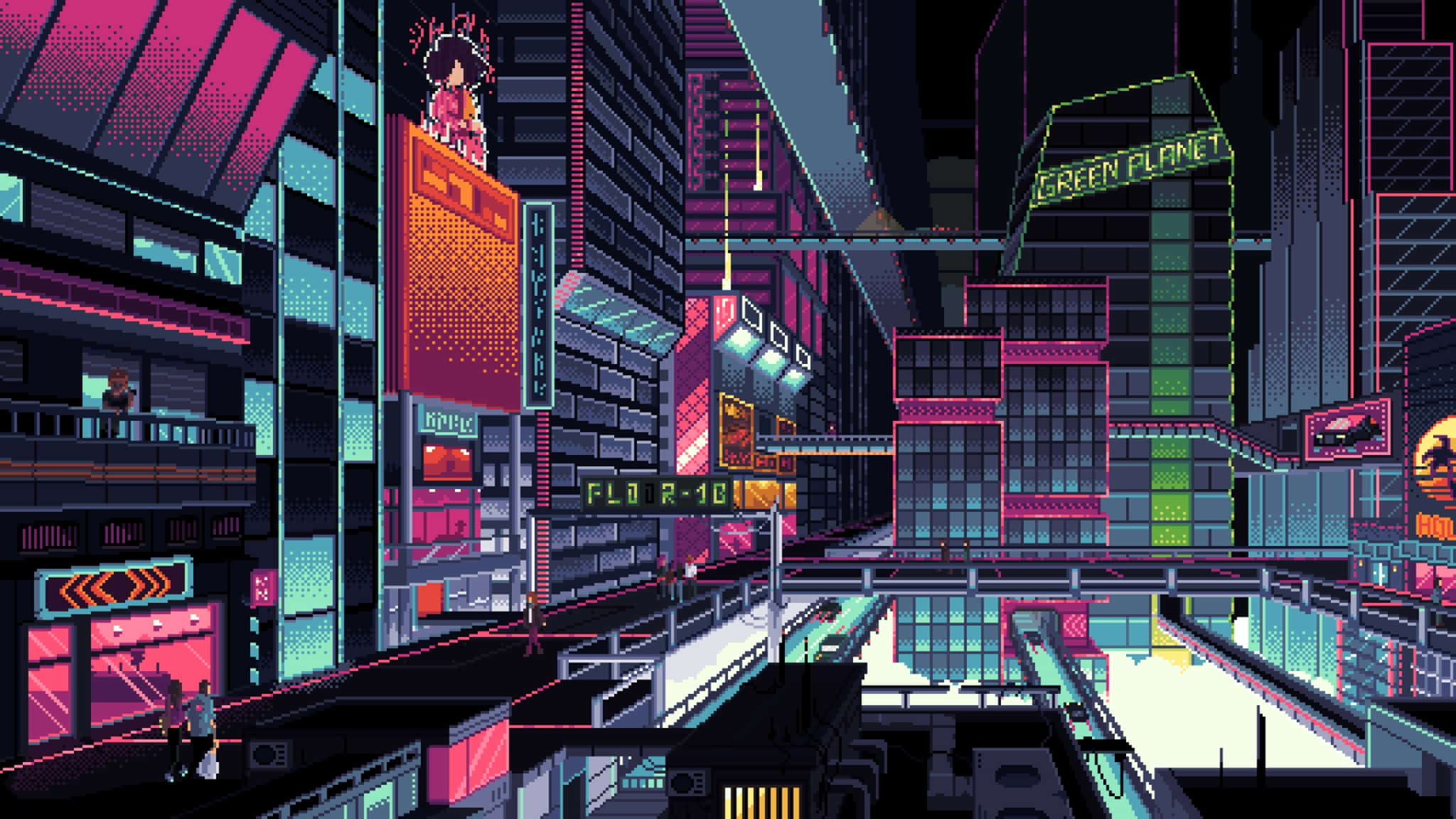 2048x1152 Pixel, neon signs, pink, Full HD Desktop Wallpaper