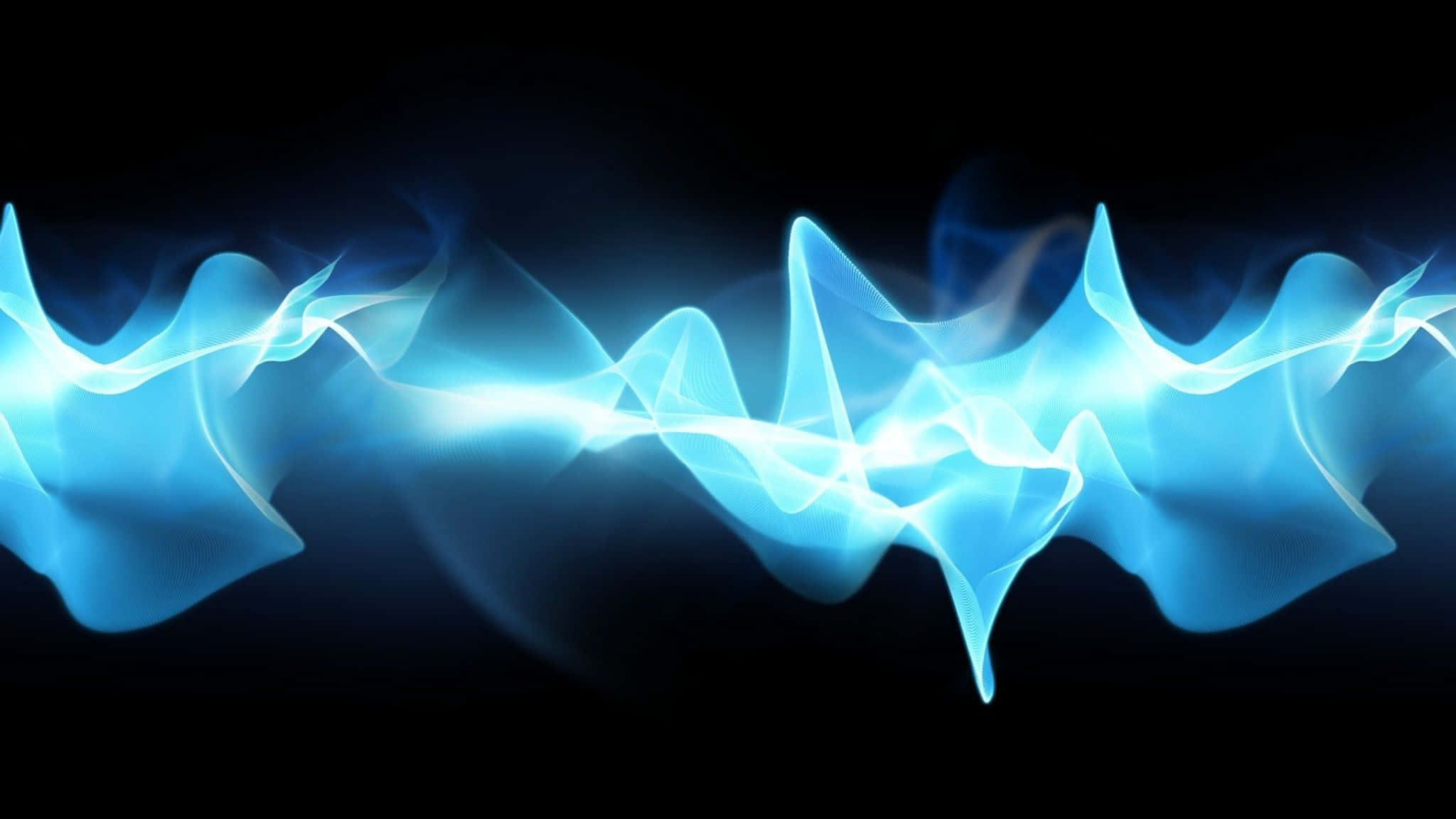 2048x1152 pixel, luminous blue energy wave, deep black background, Full HD Desktop Wallpaper