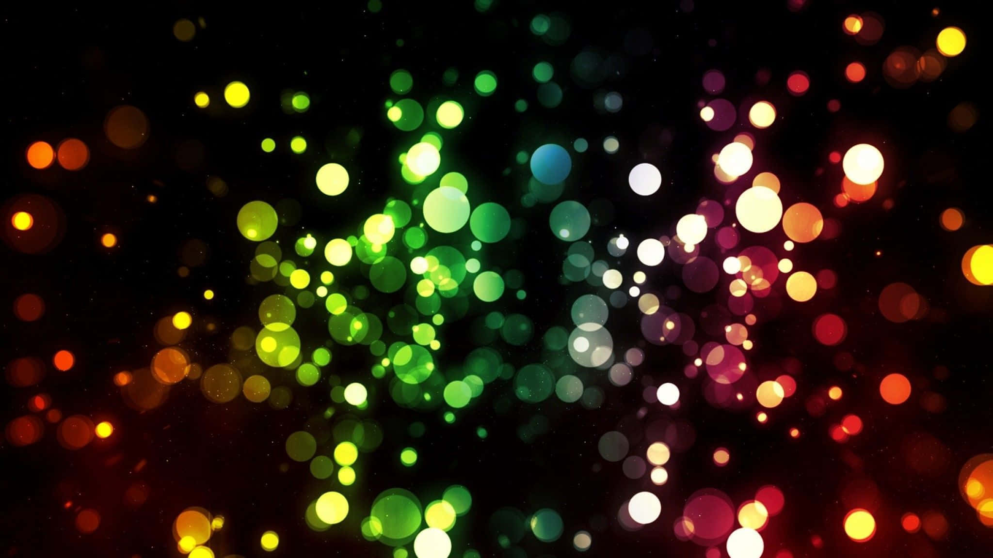 2048x1152, bokeh lights, green, Full HD Desktop Wallpaper
