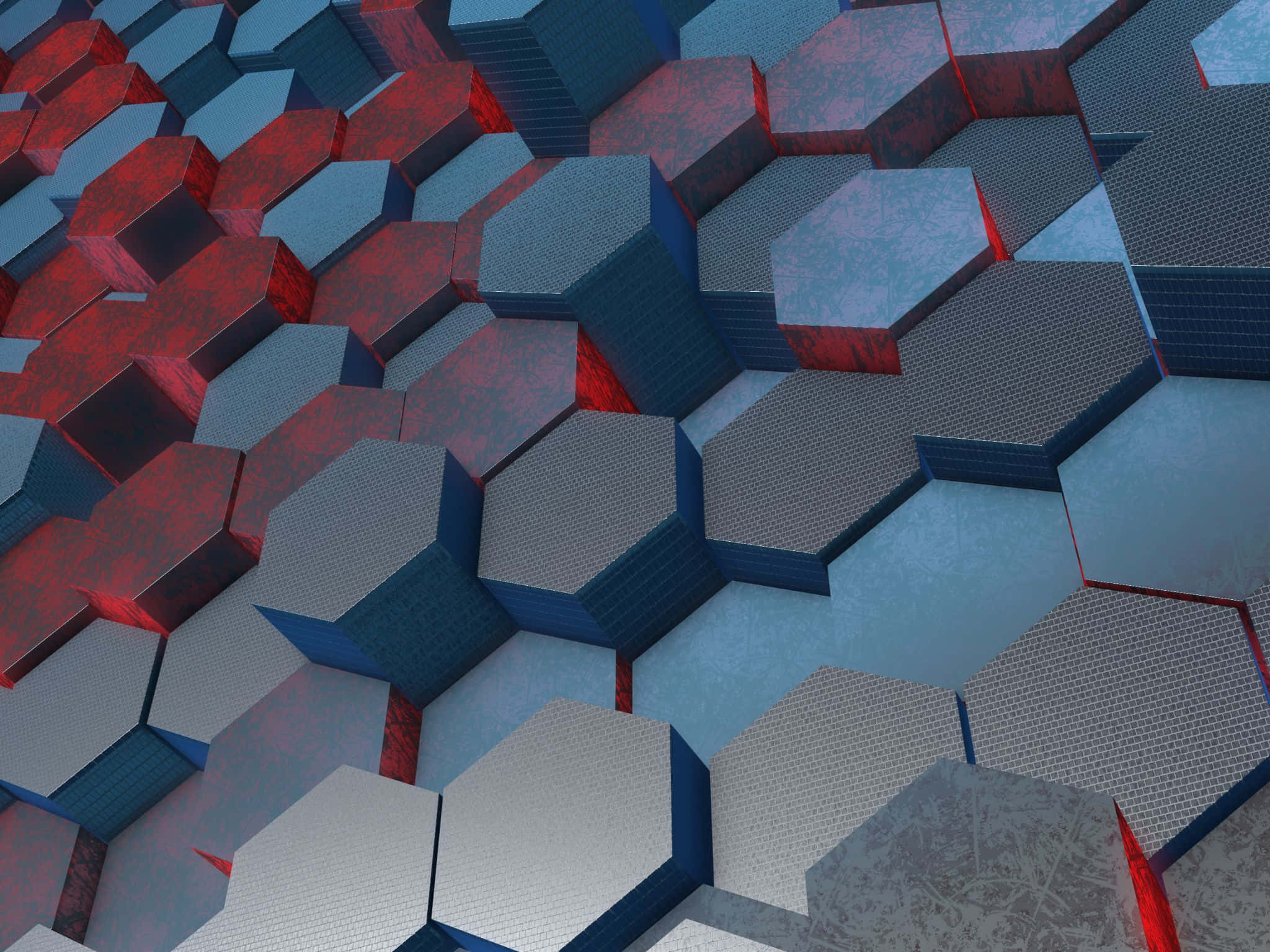 2048x1536, hexagons, red, Full HD Desktop Wallpaper