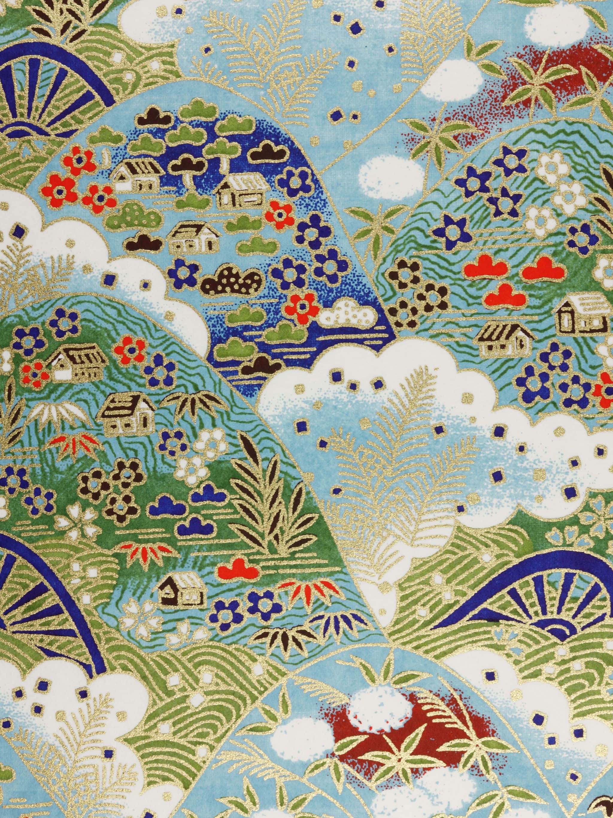2048x2732, starry night, Japanese textile pattern, 2K Phone Wallpaper