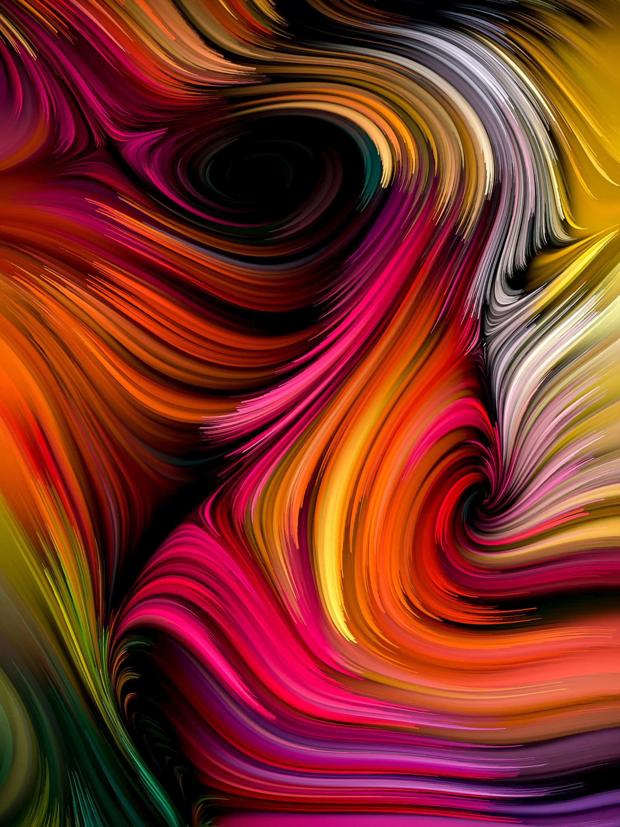 2048x2732, soft warm colors, vibrant swirling ribbons, 2K Phone Wallpaper