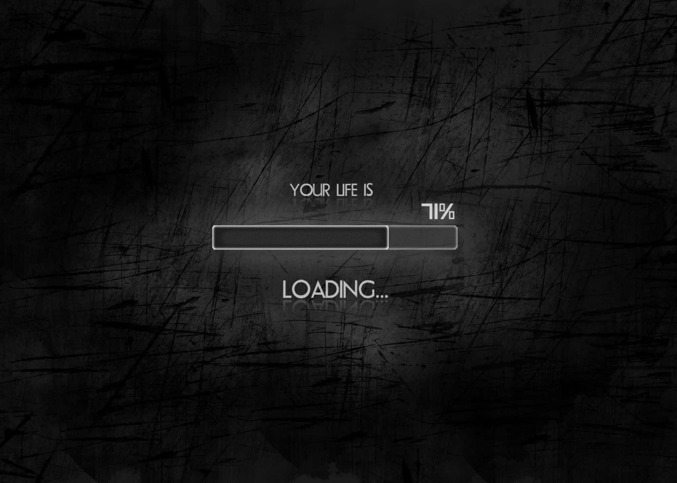 2152x1536, dark scratched screen, loading bar at 71%, Full HD Desktop Wallpaper
