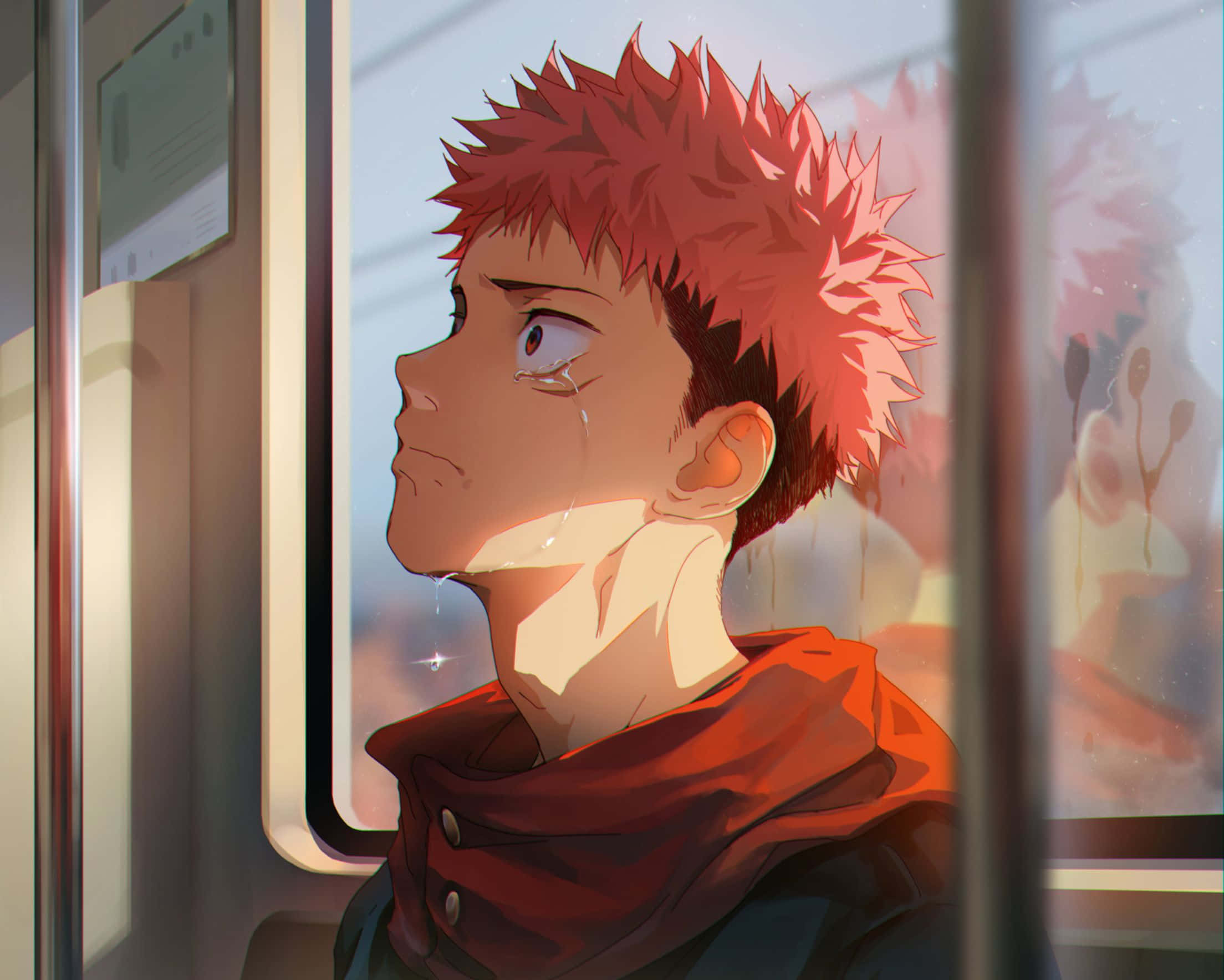 2208x1768, anime boy, spiky red hair, Full HD Desktop Wallpaper