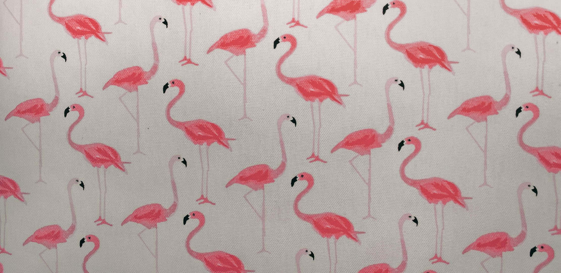 2220x1080, Pink flamingos, textured off-white fabric, Full HD Desktop Wallpaper