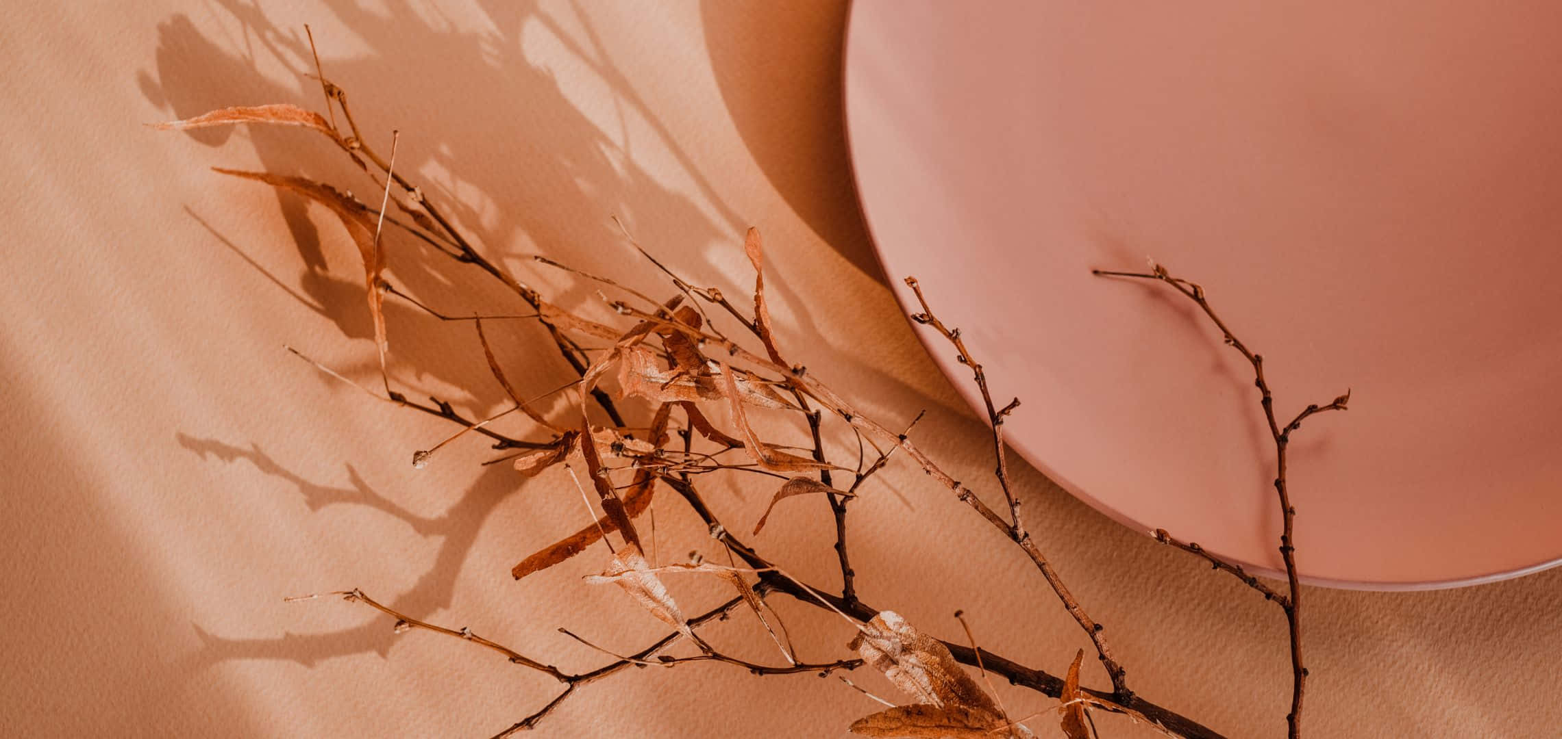 2280x1080, peach fabric, pastel pink plate, Full HD Desktop Wallpaper
