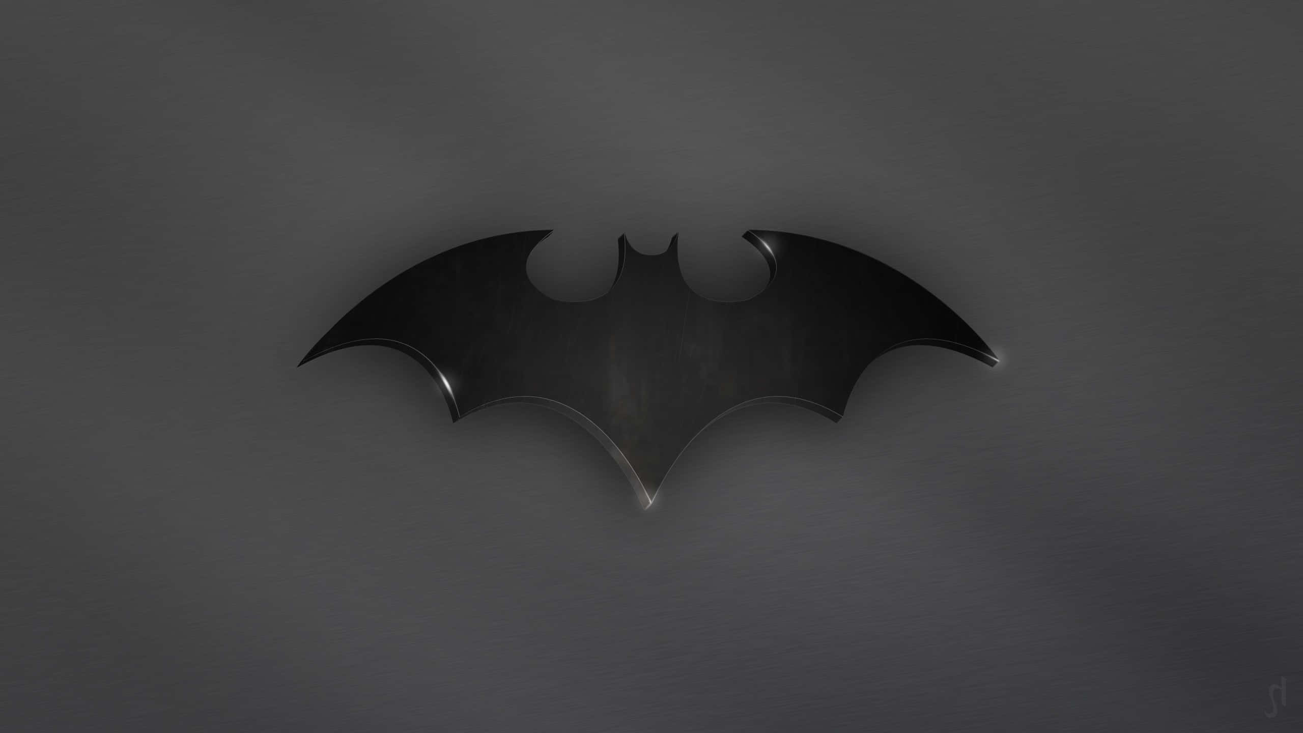 Batman, black bat symbol, metallic sheen, 2K Desktop Wallpaper