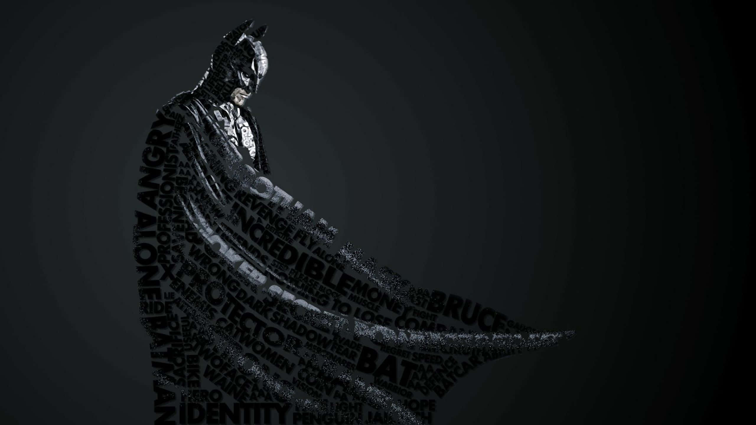 Batman, silhouette, bold text words, 2K Desktop Wallpaper