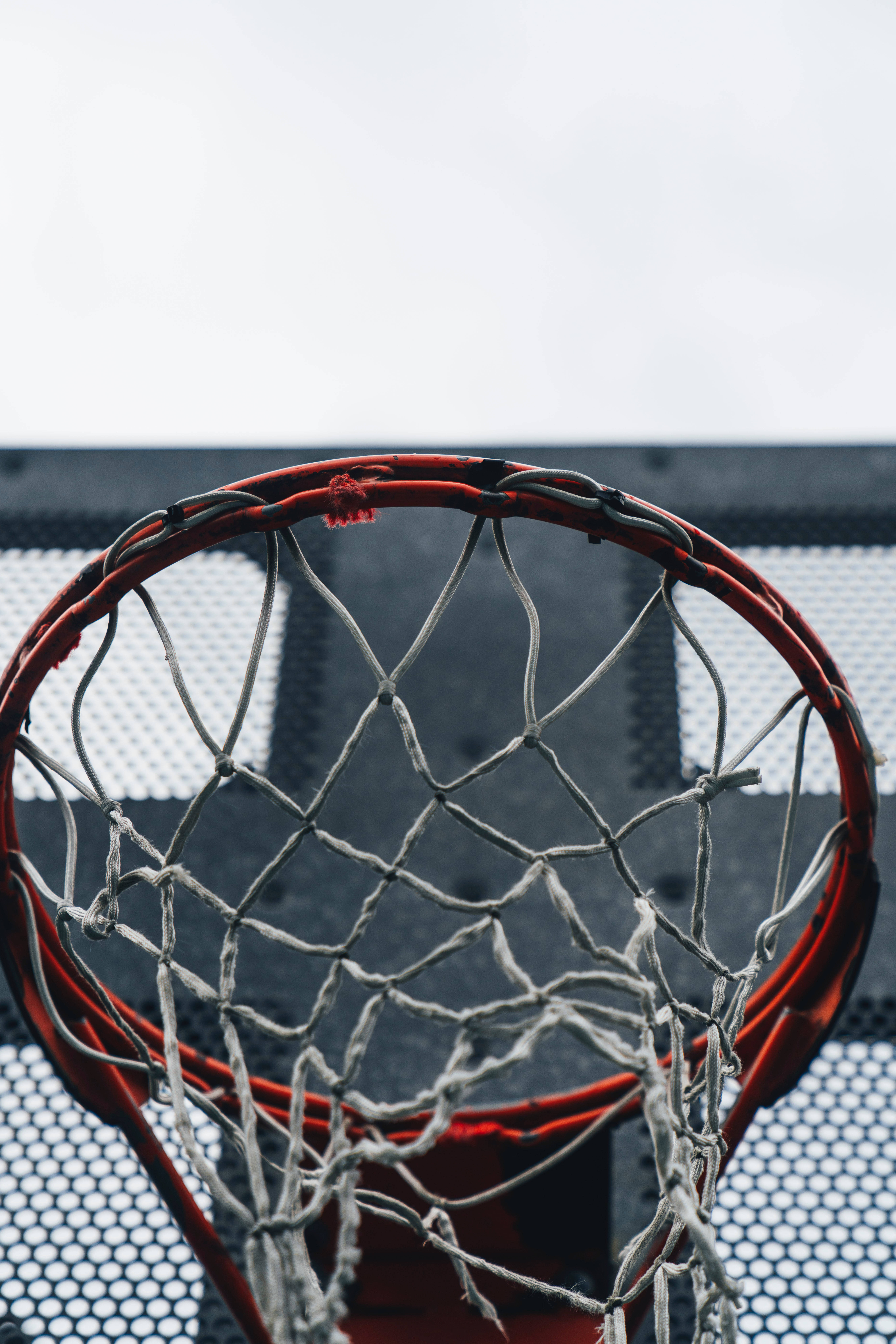 basketball hoop, net, red, 8K Phone Wallpaper