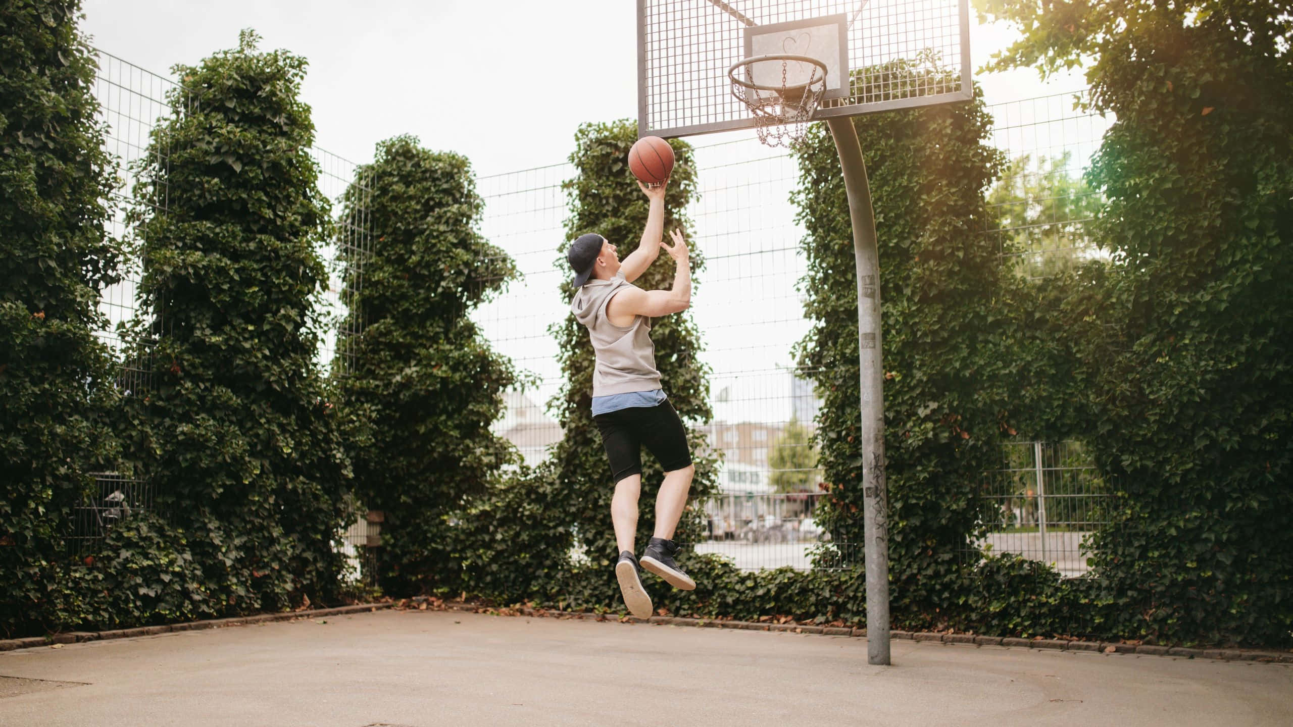 2560x1440, basketball, outdoor court, 2K Desktop Wallpaper