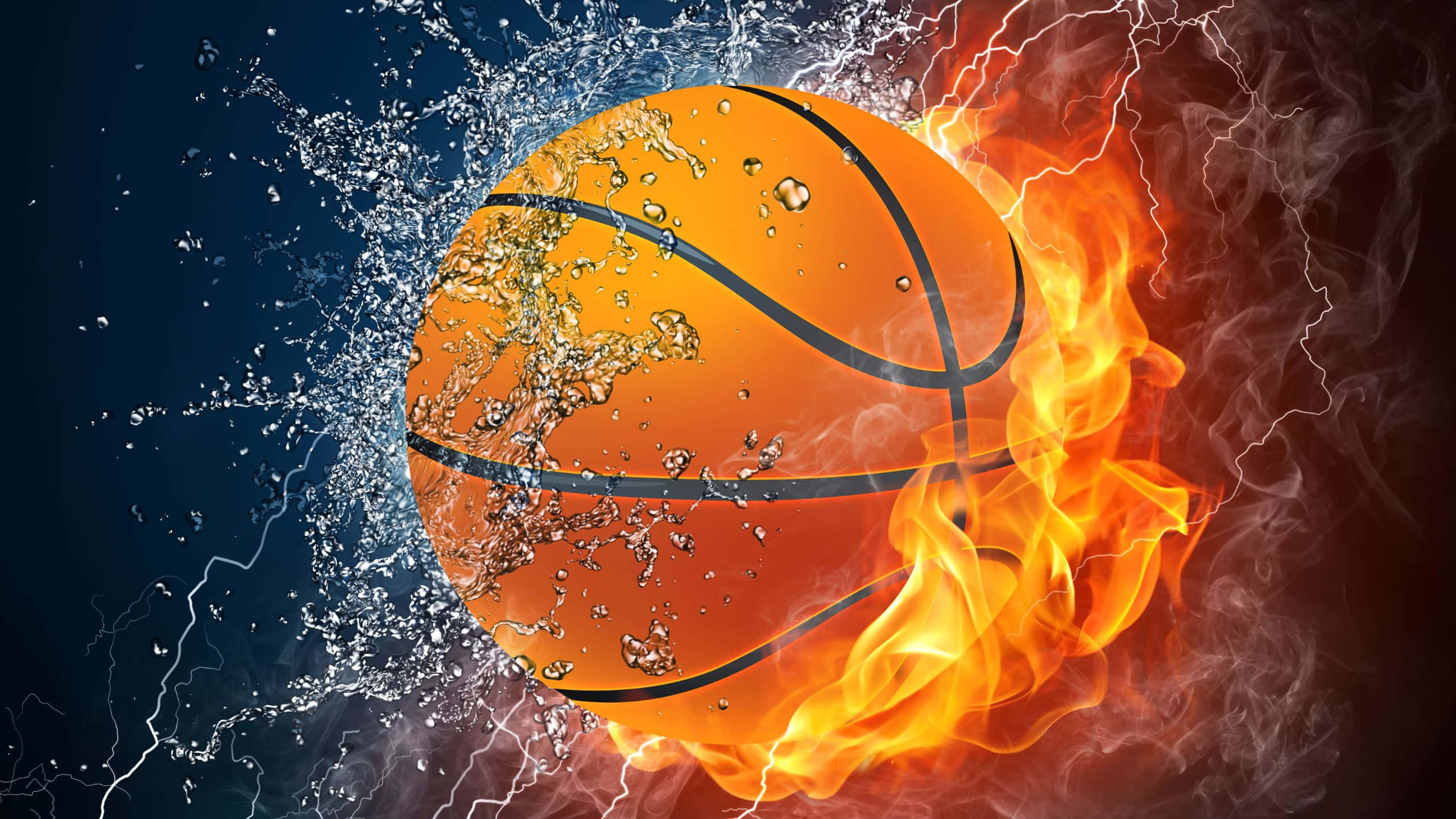 2560x1440, basketball, fire, 2K Desktop Wallpaper