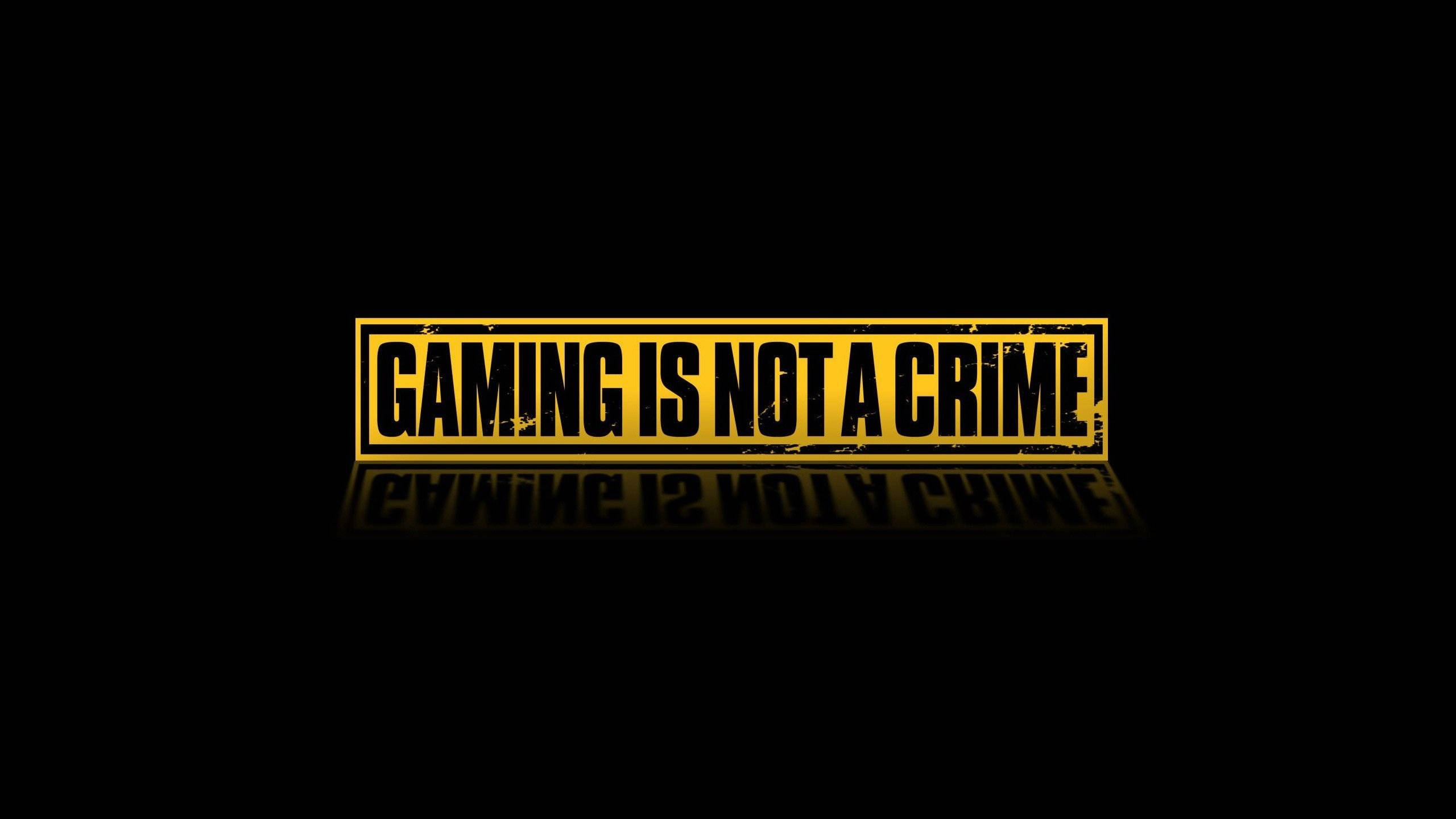 2560x1440 Gaming, yellow text, black background, 2K Desktop Wallpaper