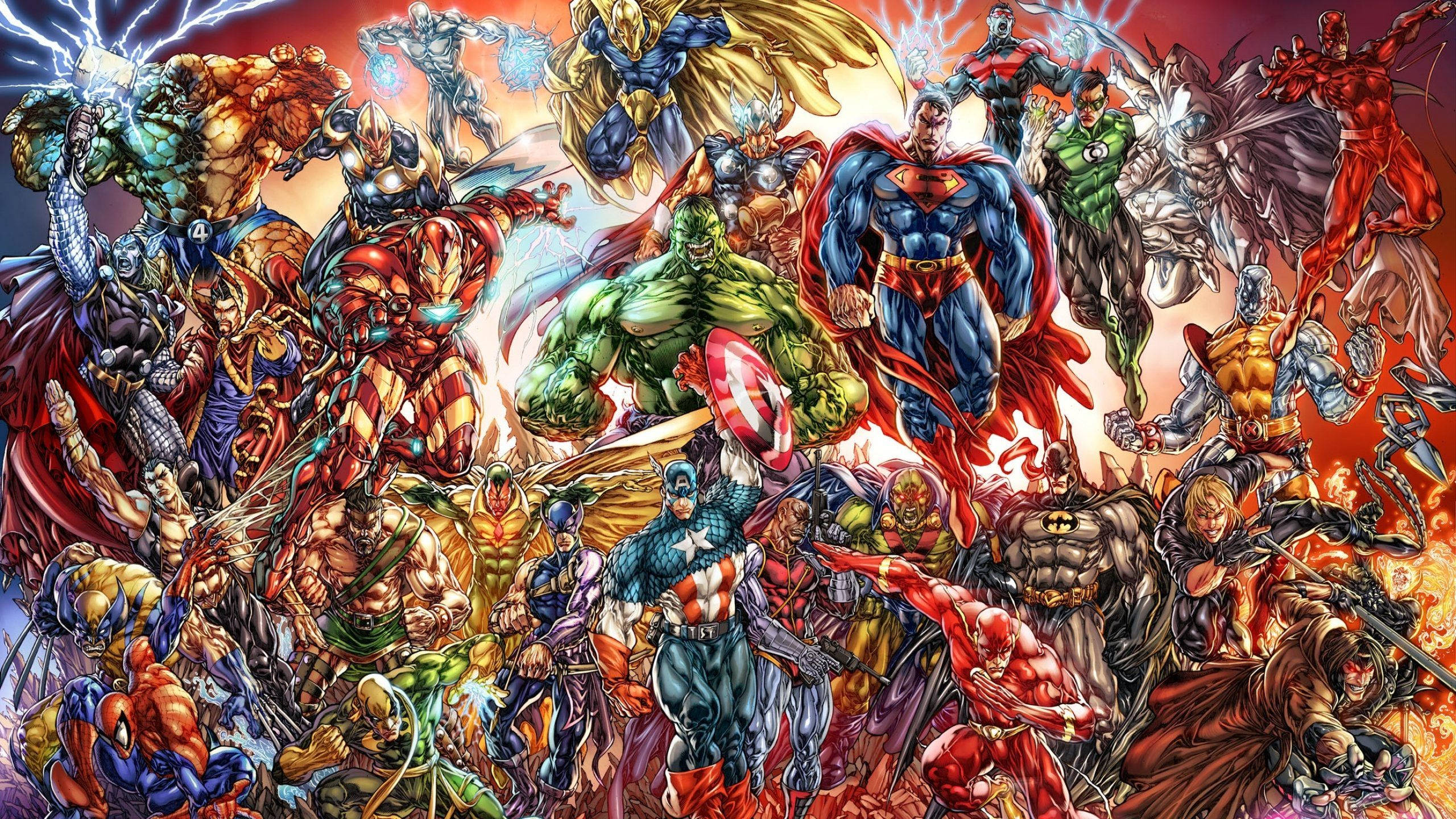 2560x1440, Marvel, heroes assembled, 2K Desktop Wallpaper