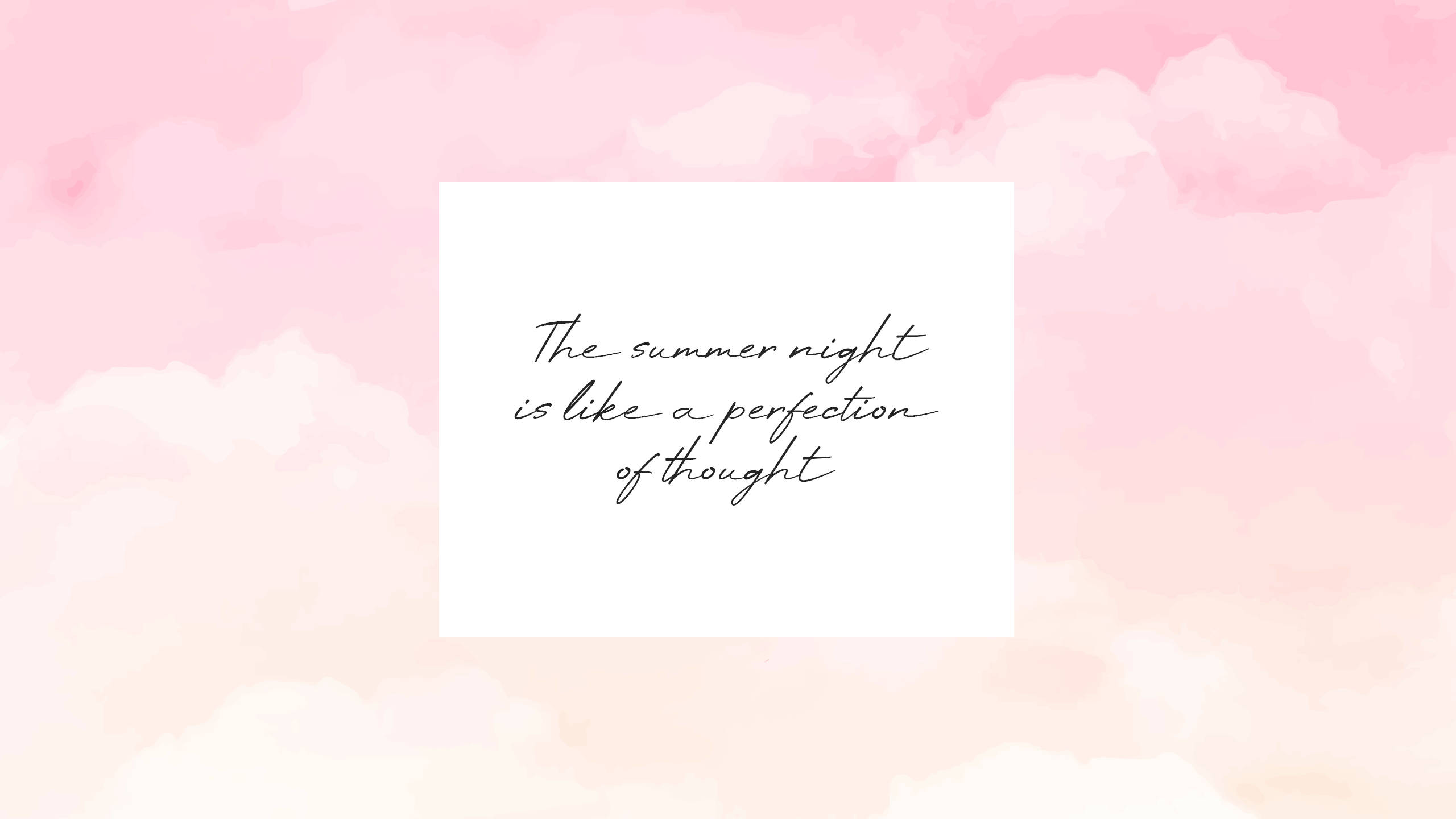 2560x1440 summer, pink aesthetic, cursive text, 2K Desktop Wallpaper