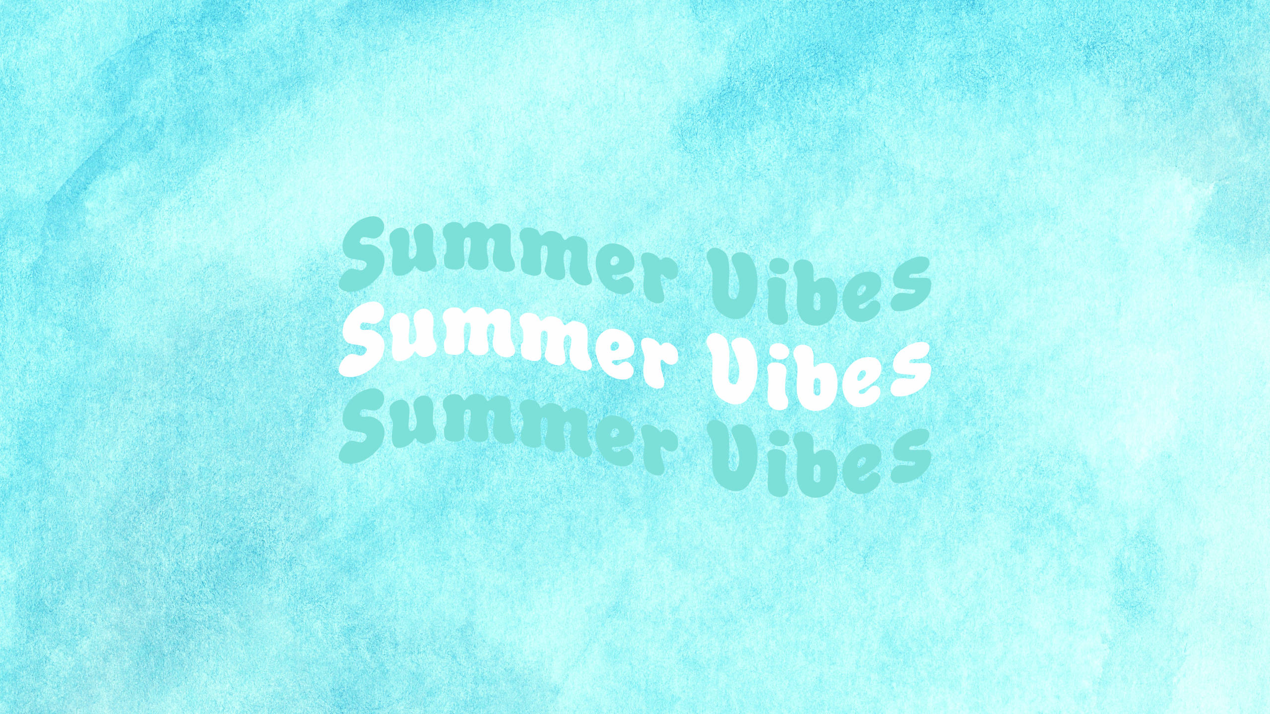 2560x1440, Summer Vibes, turquoise watercolor, 2K Desktop Wallpaper