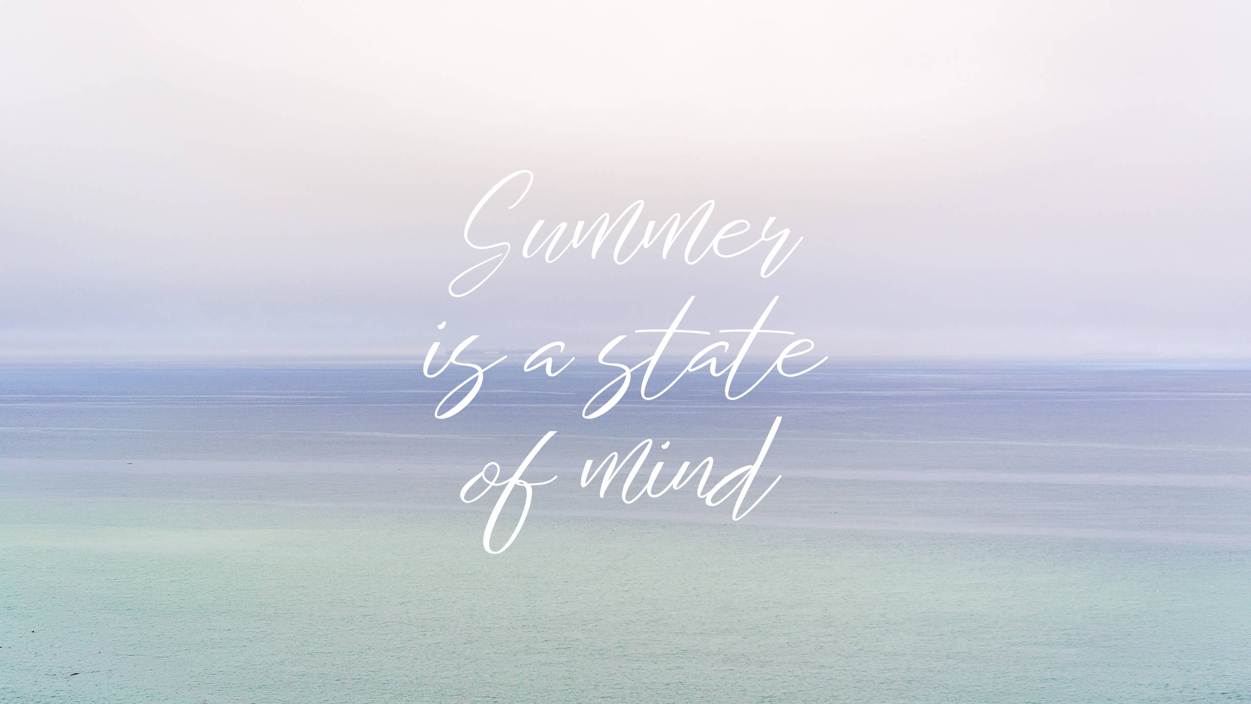 2560x1440 Summer, ocean horizon, soft pastel gradient, 2K Desktop Wallpaper