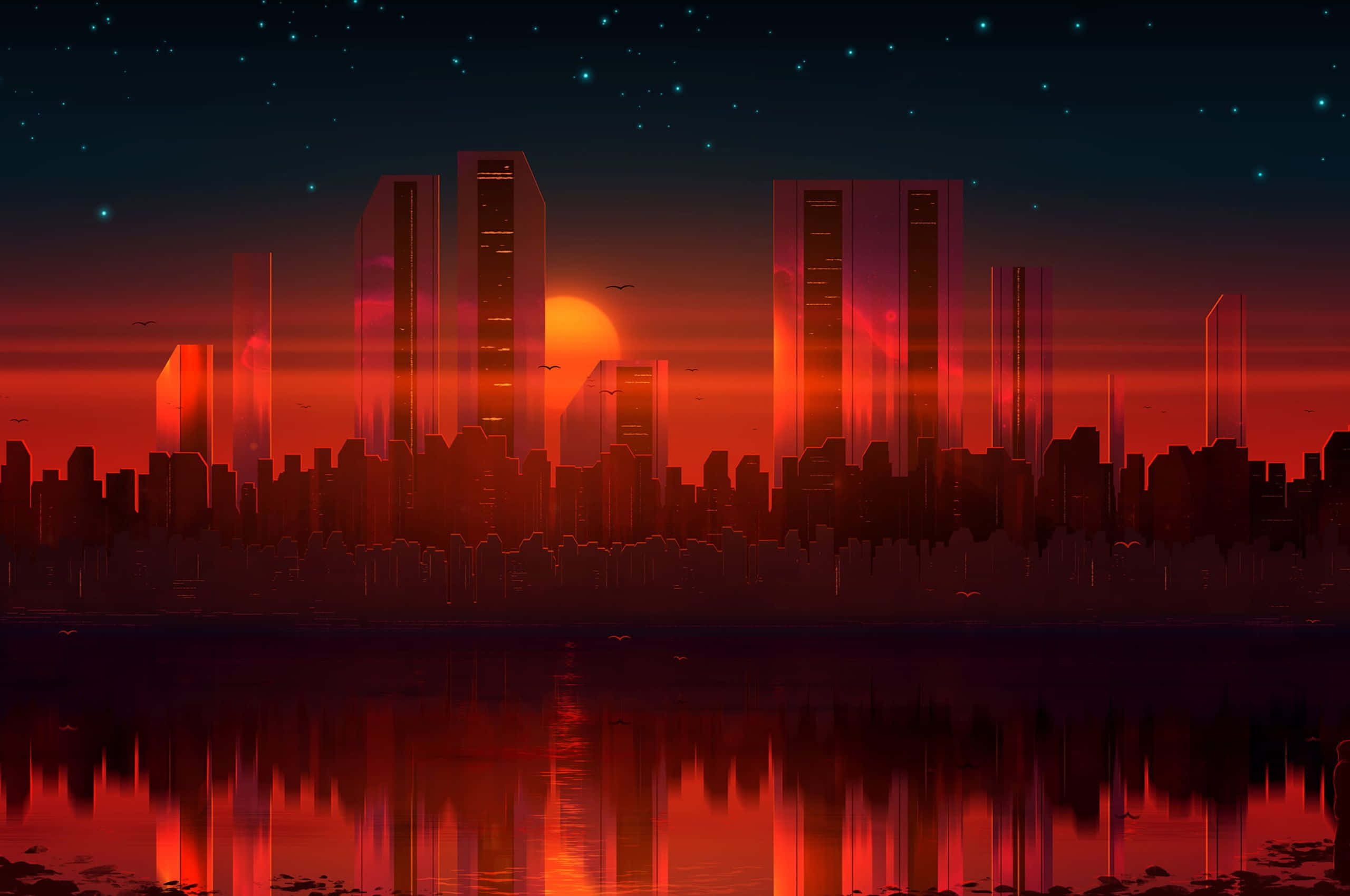 2560x1700, sunset, beach, 2K Desktop Wallpaper