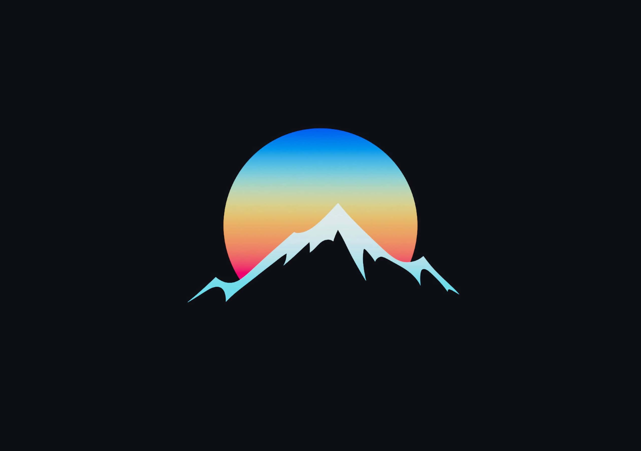 2560x1800, gradient sunset orb, blue orange and pink hues, 2K Desktop Wallpaper