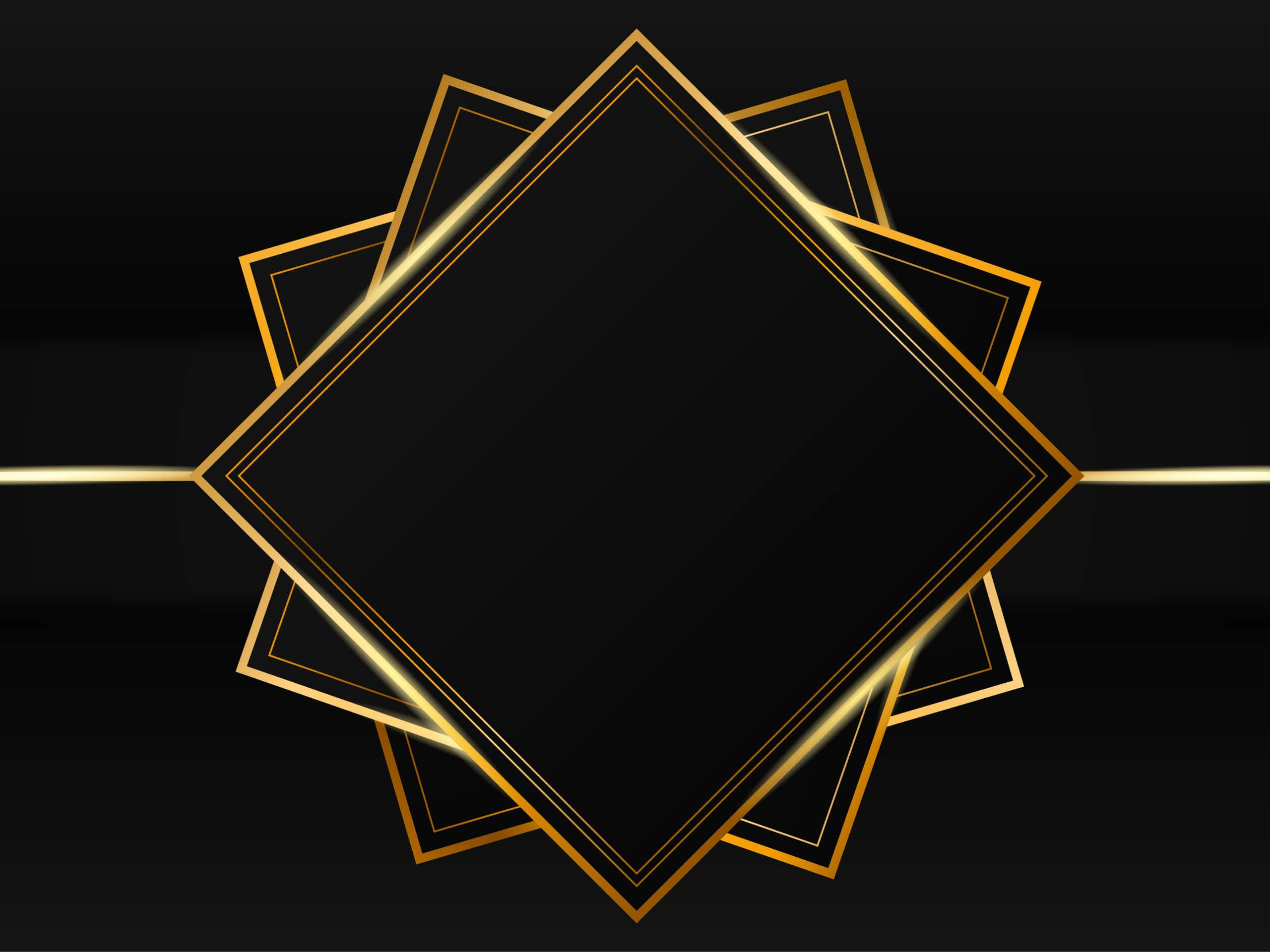 2560x1920, gold geometric frame, layered diamond shapes, 2K Desktop Wallpaper