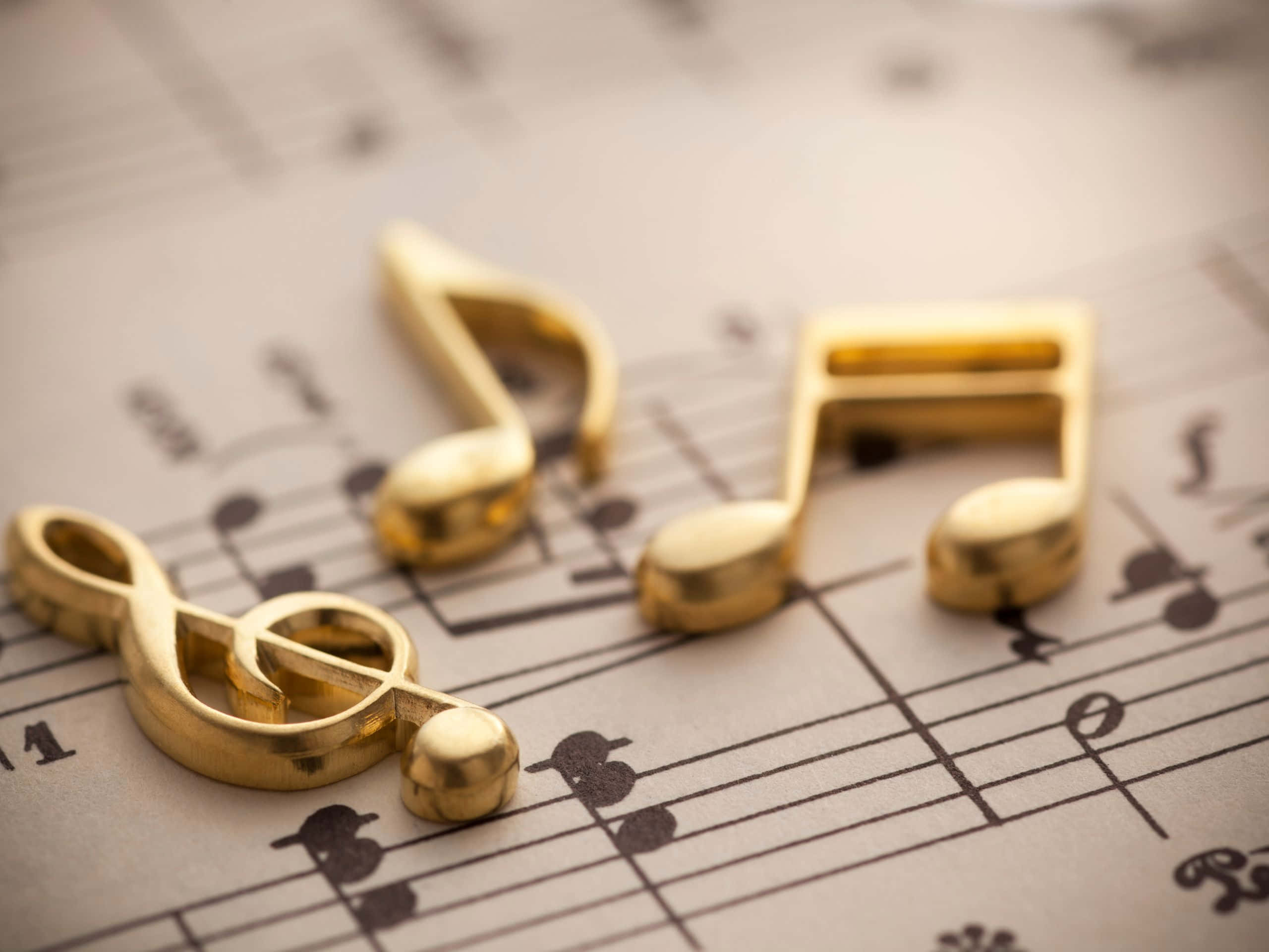 2560x1920, sunset, golden musical notes, 2K Desktop Wallpaper