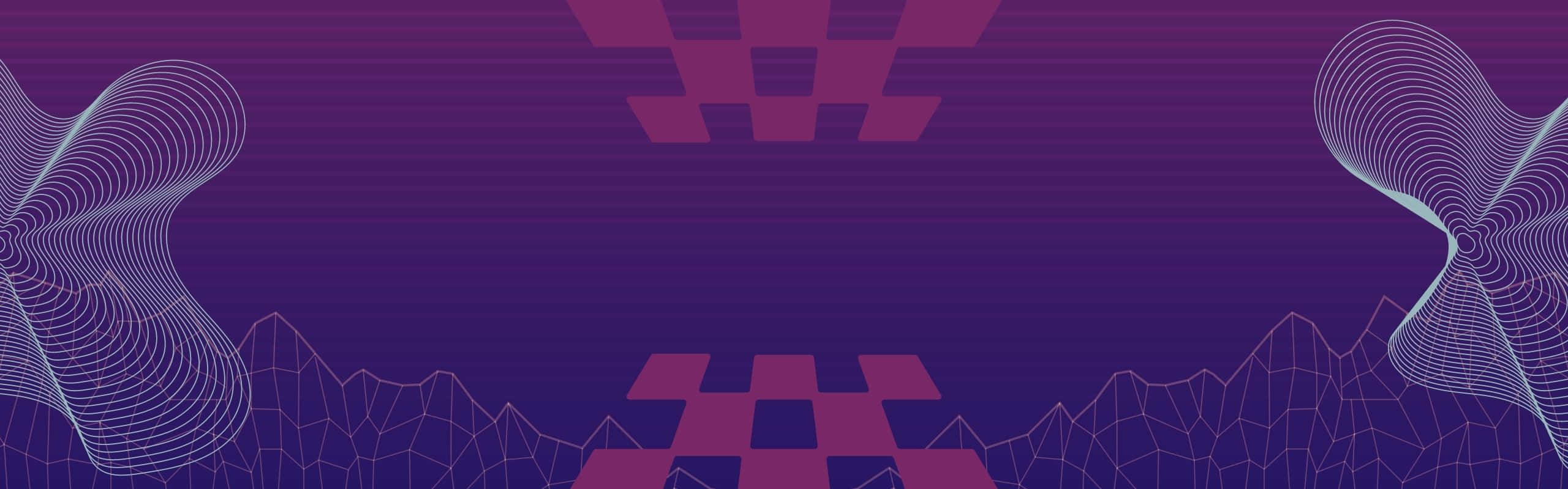 purple gradient background, checkered racing flags, glowing wireframe waveforms, 2K Desktop Wallpaper