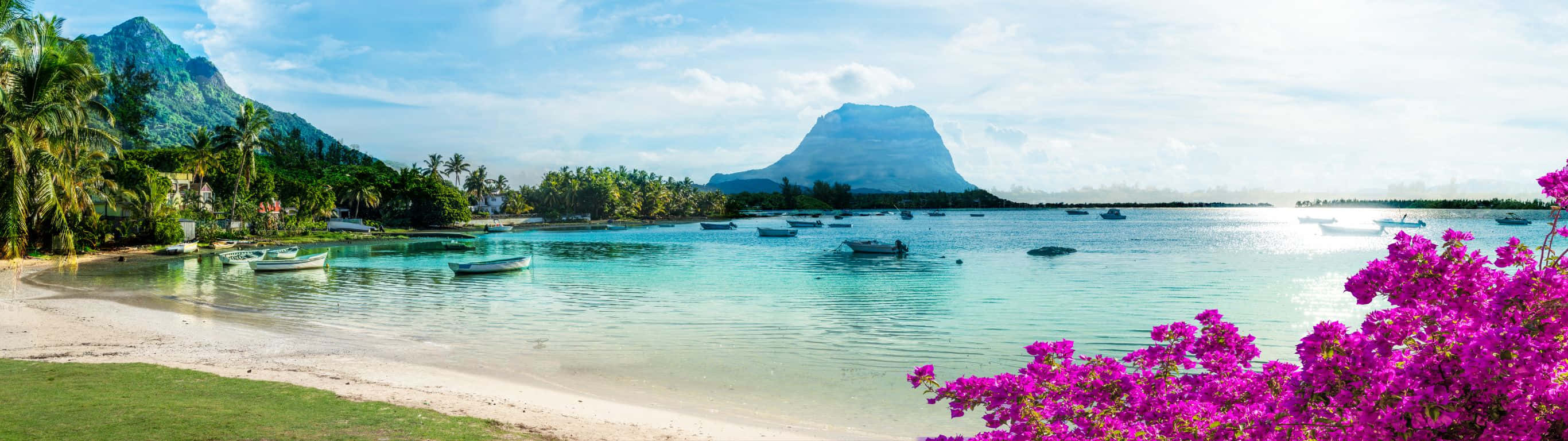 sunset, tropical beach, turquoise waters, 2K Desktop Wallpaper