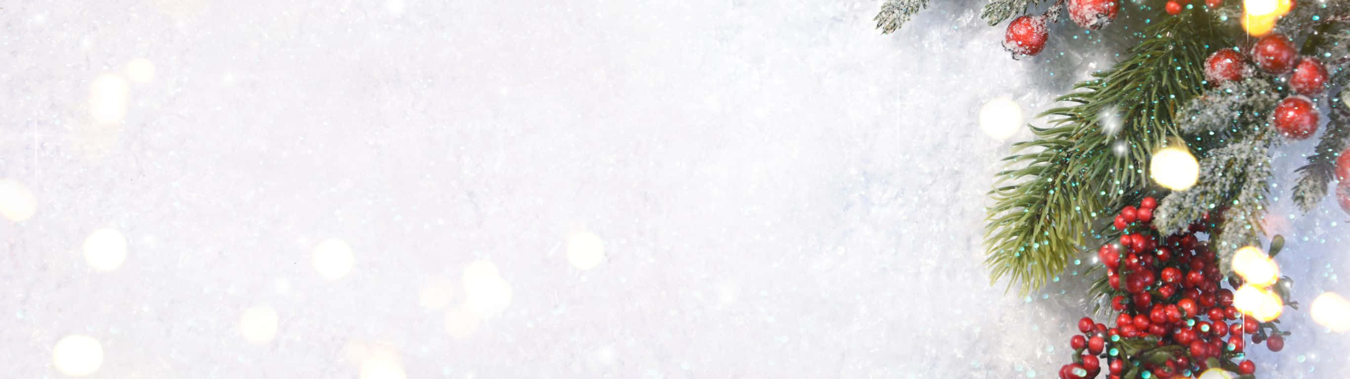 2732x768, winter wreath, red berries, 2K Desktop Wallpaper