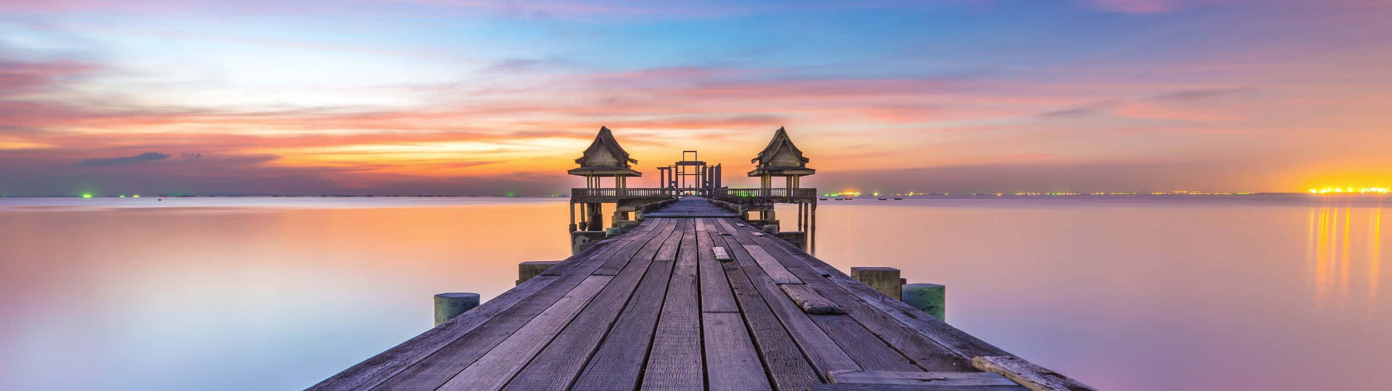 2732x768, sunset, pink, 2K Desktop Wallpaper