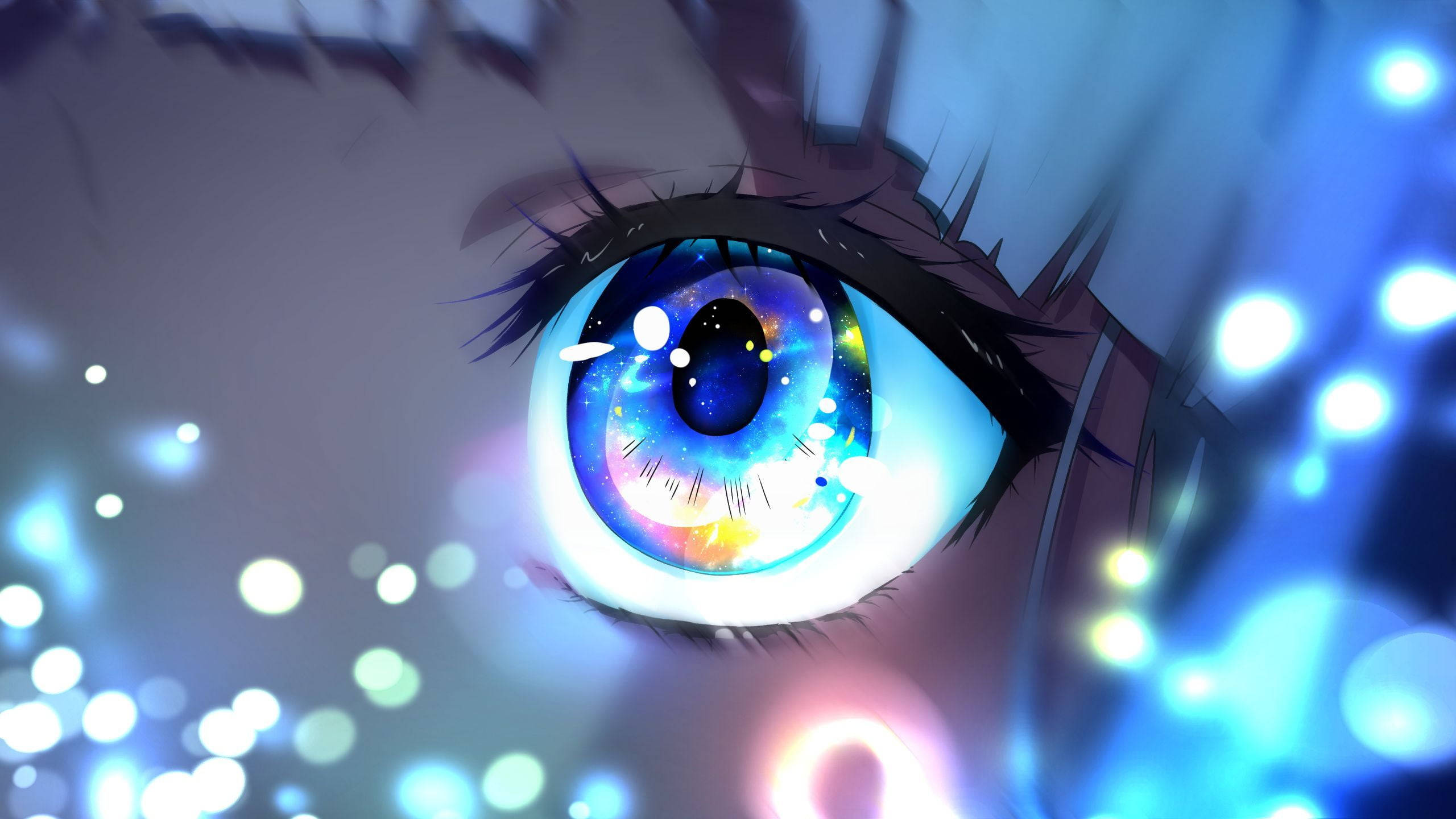 2k, anime eye, galaxy, 2K Desktop Wallpaper