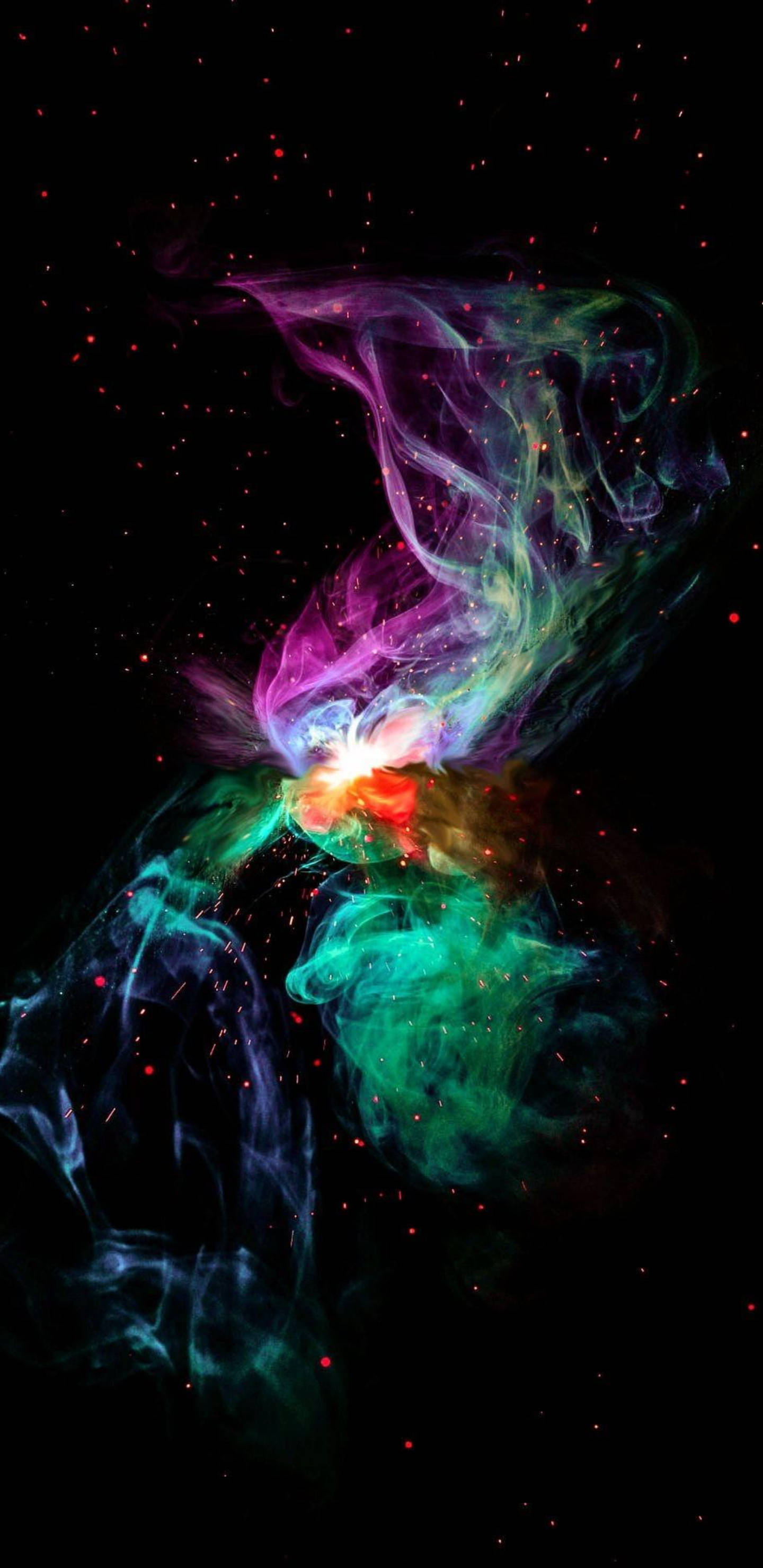 colorful galaxy clouds, 2K Amoled, purple, 2K Phone Wallpaper