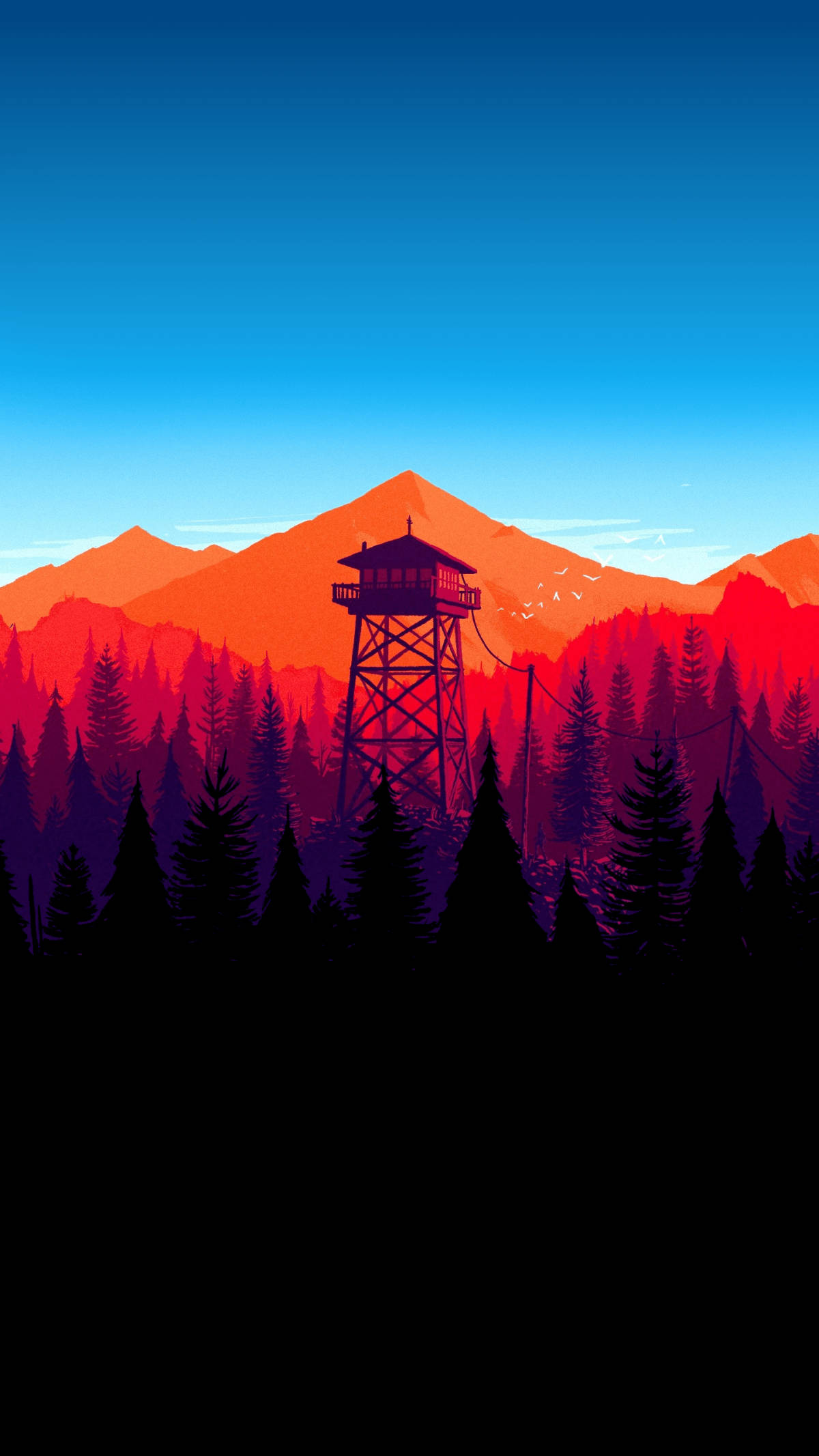 Oled Watch Tower 2K Amoled, fire lookout tower, forest, Full HD Phone Wallpaper