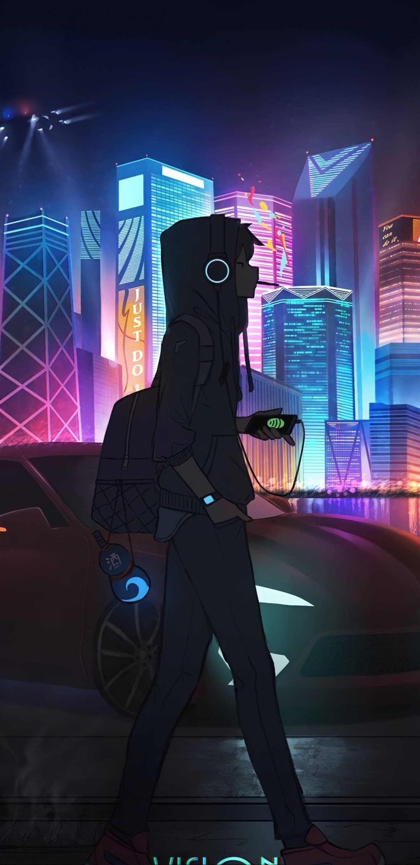 anime boy, cyberpunk, 2K, 2K Phone Wallpaper