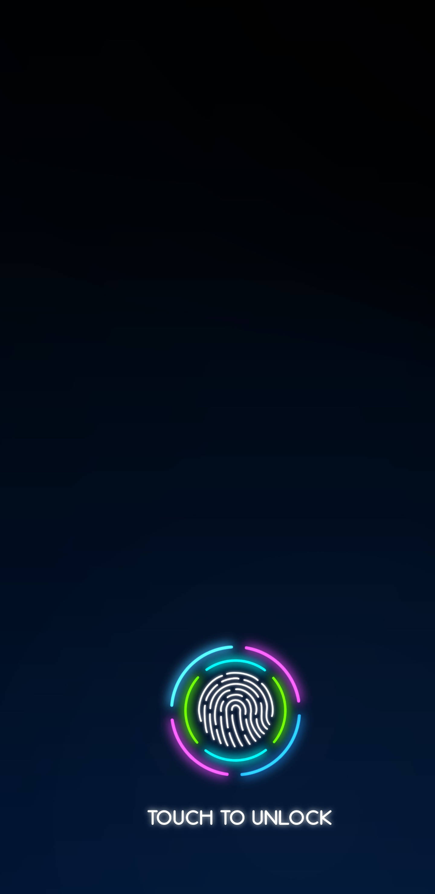 2K Amoled, colorful fingerprint, rainbow neon rings, 2K Phone Wallpaper