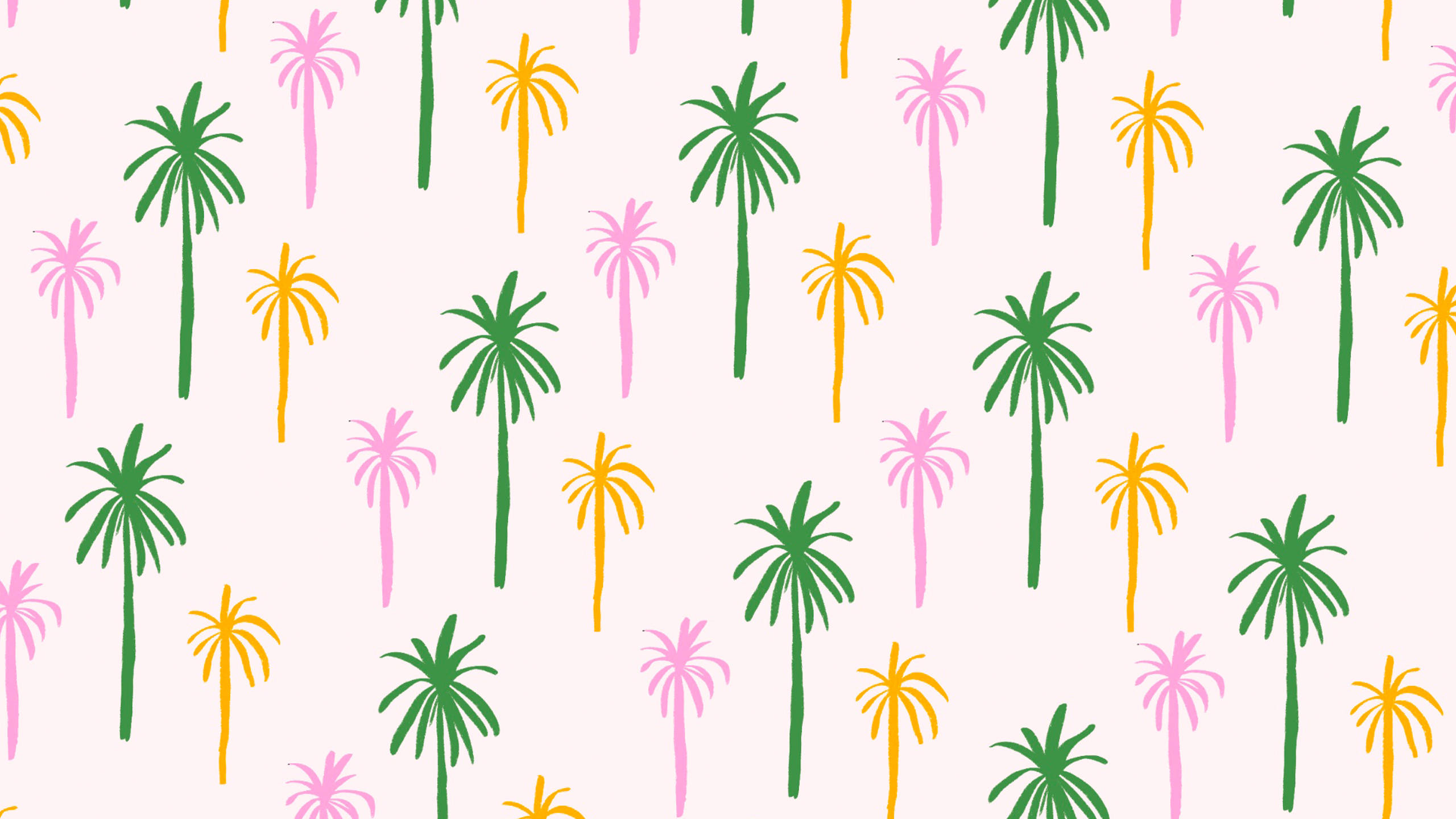 2560x1440, summer trees pattern, palm trees, 2K Desktop Wallpaper