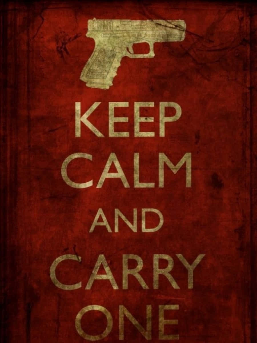 2nd Amendment, red poster, gun silhouette, SD Phone Wallpaper