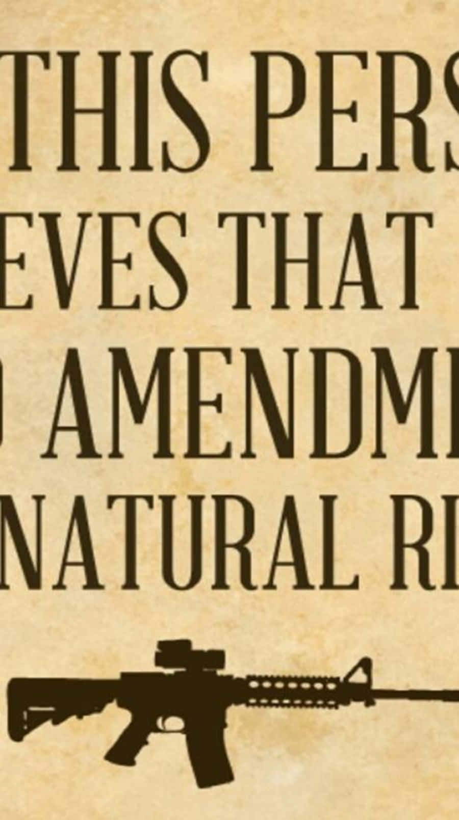2nd Amendment, vintage-style poster, black rifle silhouette, HD Phone Wallpaper