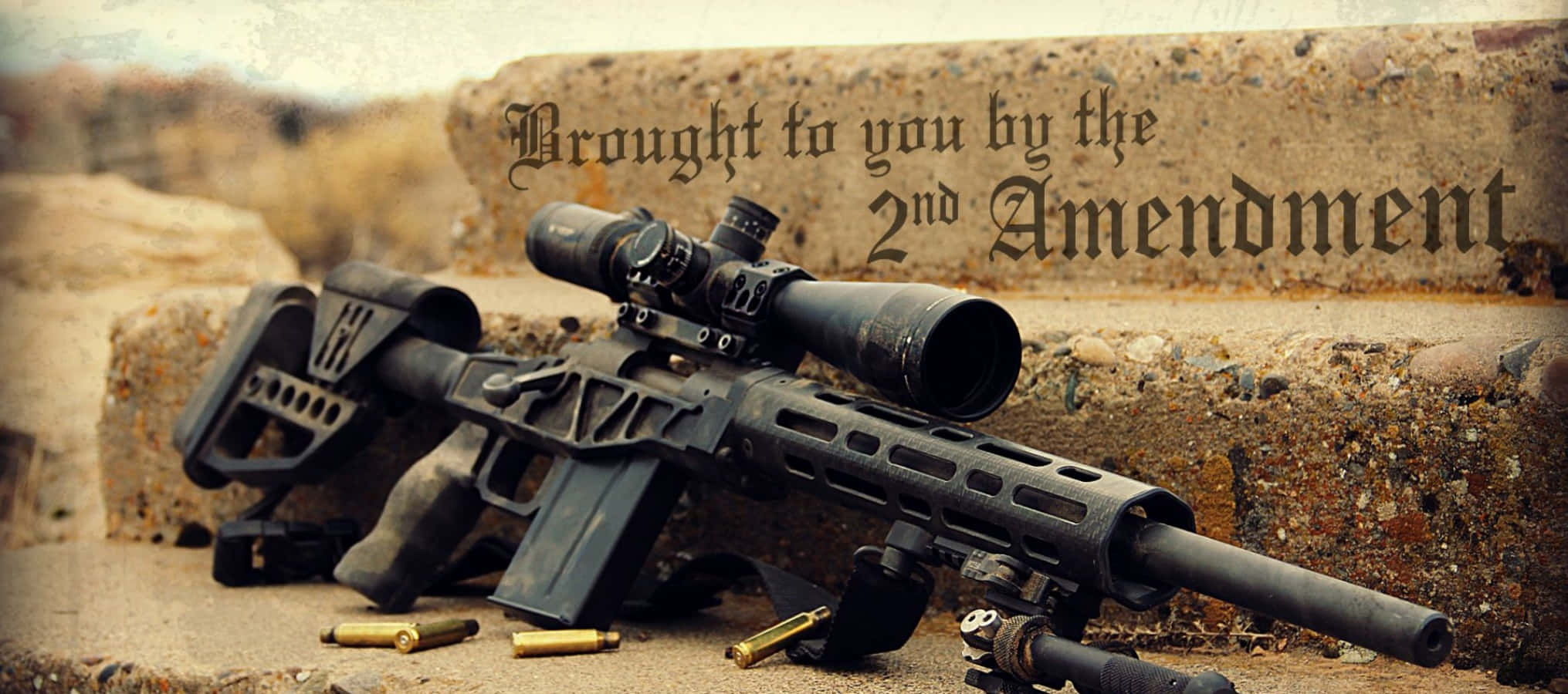 2nd Amendment, black tactical rifle, scope, Full HD Desktop Wallpaper