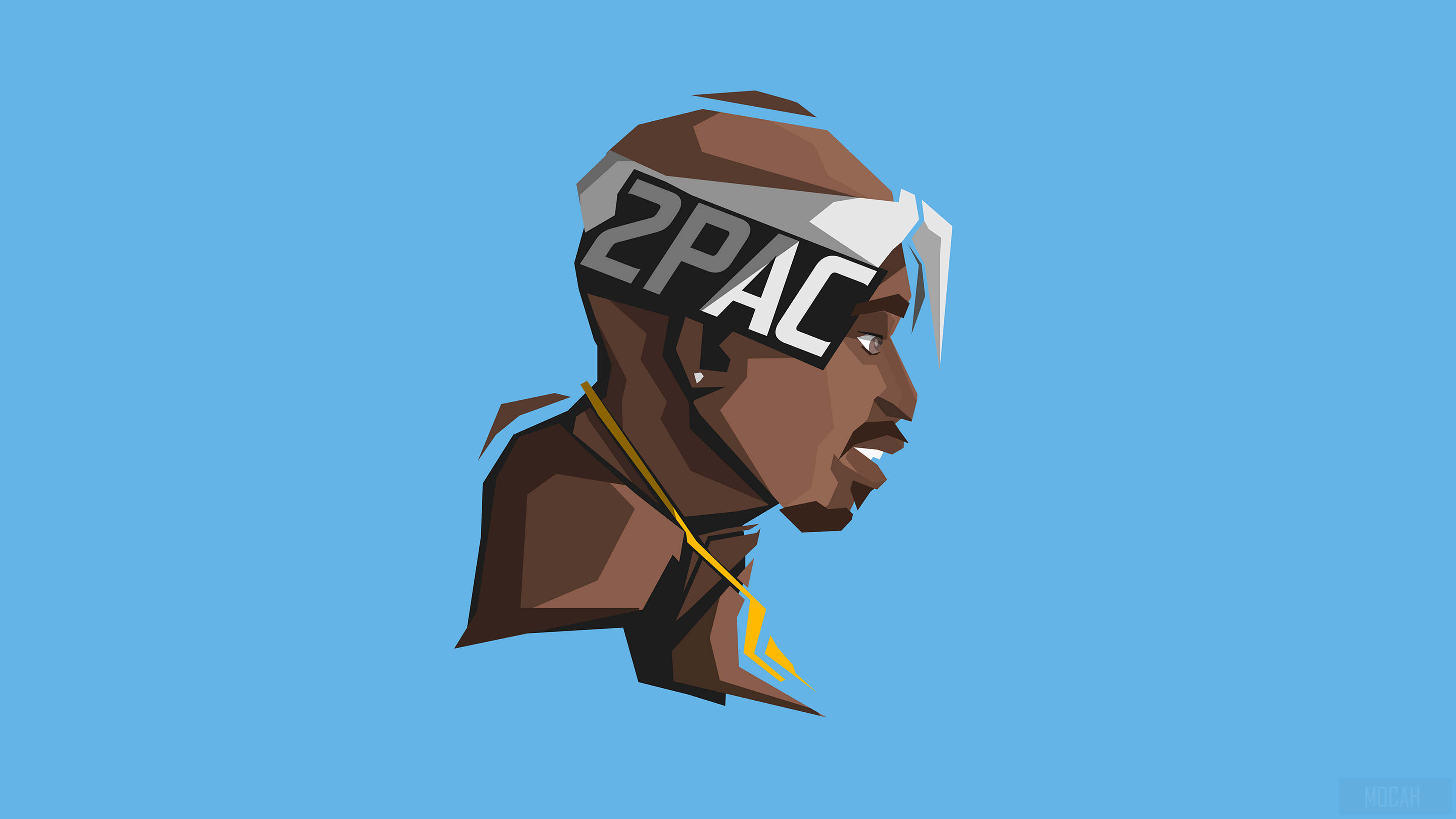 2Pac, geometric portrait, profile, 4K Desktop Wallpaper